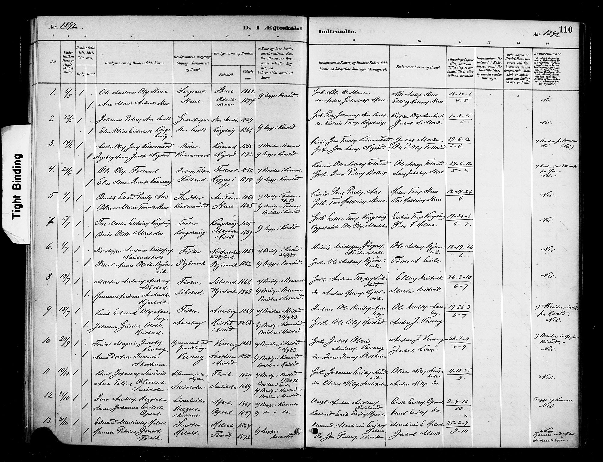 Ministerialprotokoller, klokkerbøker og fødselsregistre - Møre og Romsdal, SAT/A-1454/570/L0832: Parish register (official) no. 570A06, 1885-1900, p. 110