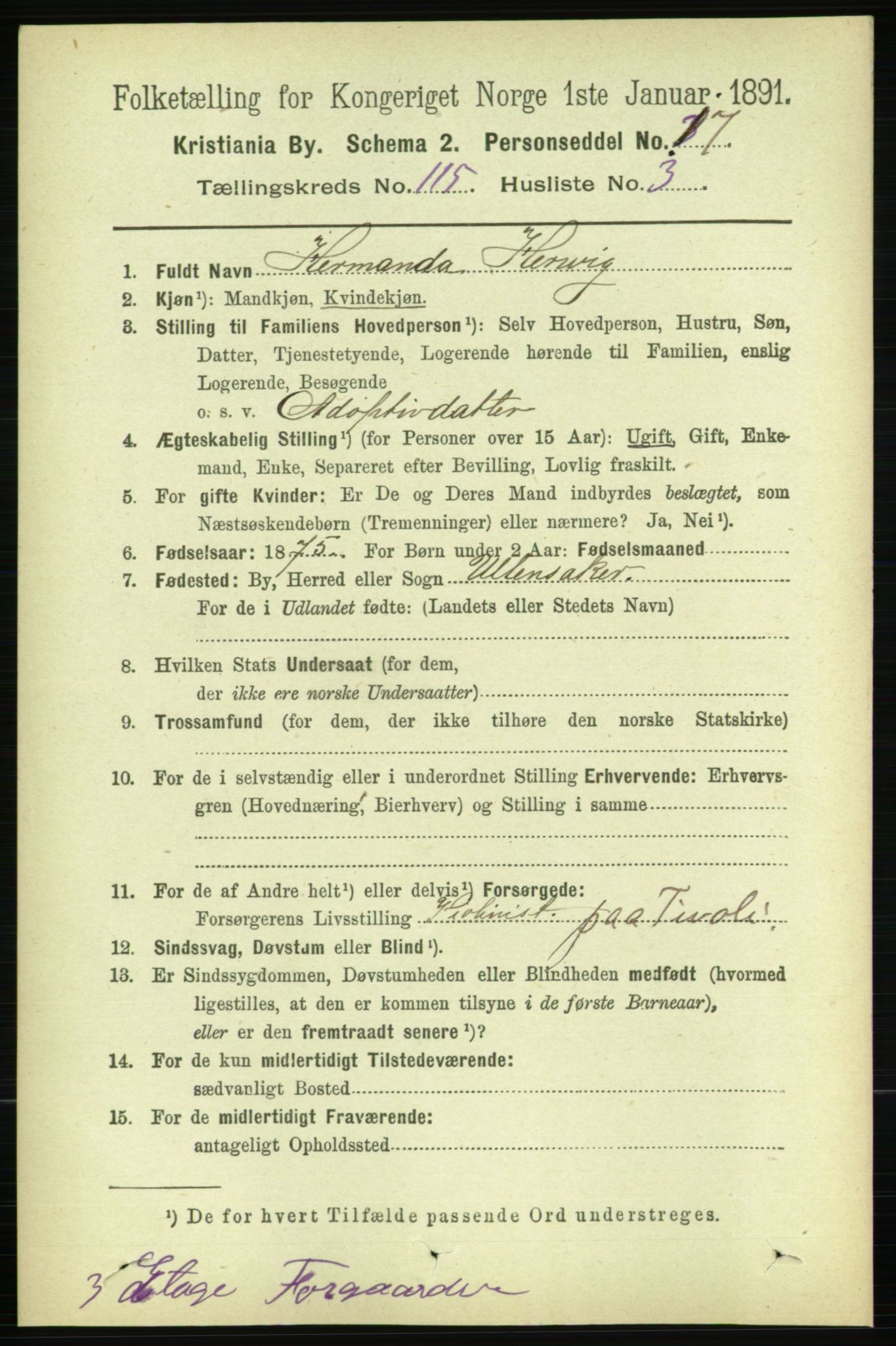 RA, 1891 census for 0301 Kristiania, 1891, p. 61717