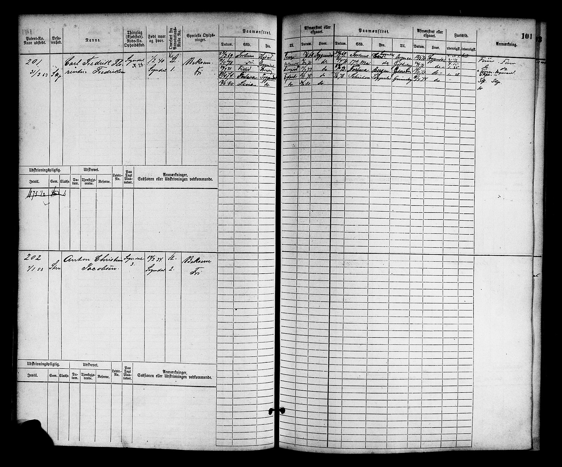 Sogndal mønstringskrets, AV/SAK-2031-0020/F/Fb/L0001: Hovedrulle nr. 1-382, P-2, 1870-1889, p. 105