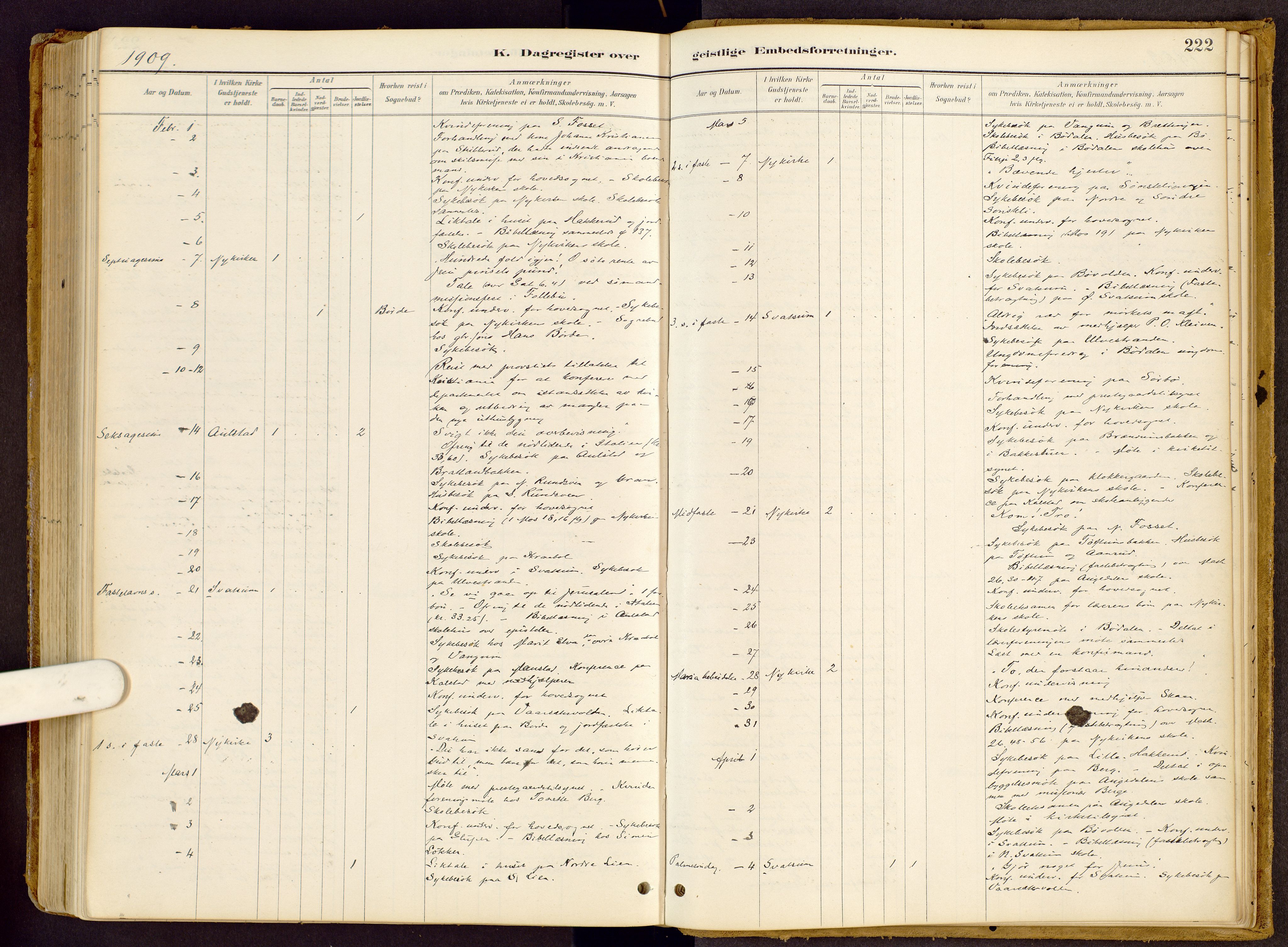 Vestre Gausdal prestekontor, AV/SAH-PREST-094/H/Ha/Haa/L0002: Parish register (official) no. 2, 1887-1918, p. 222