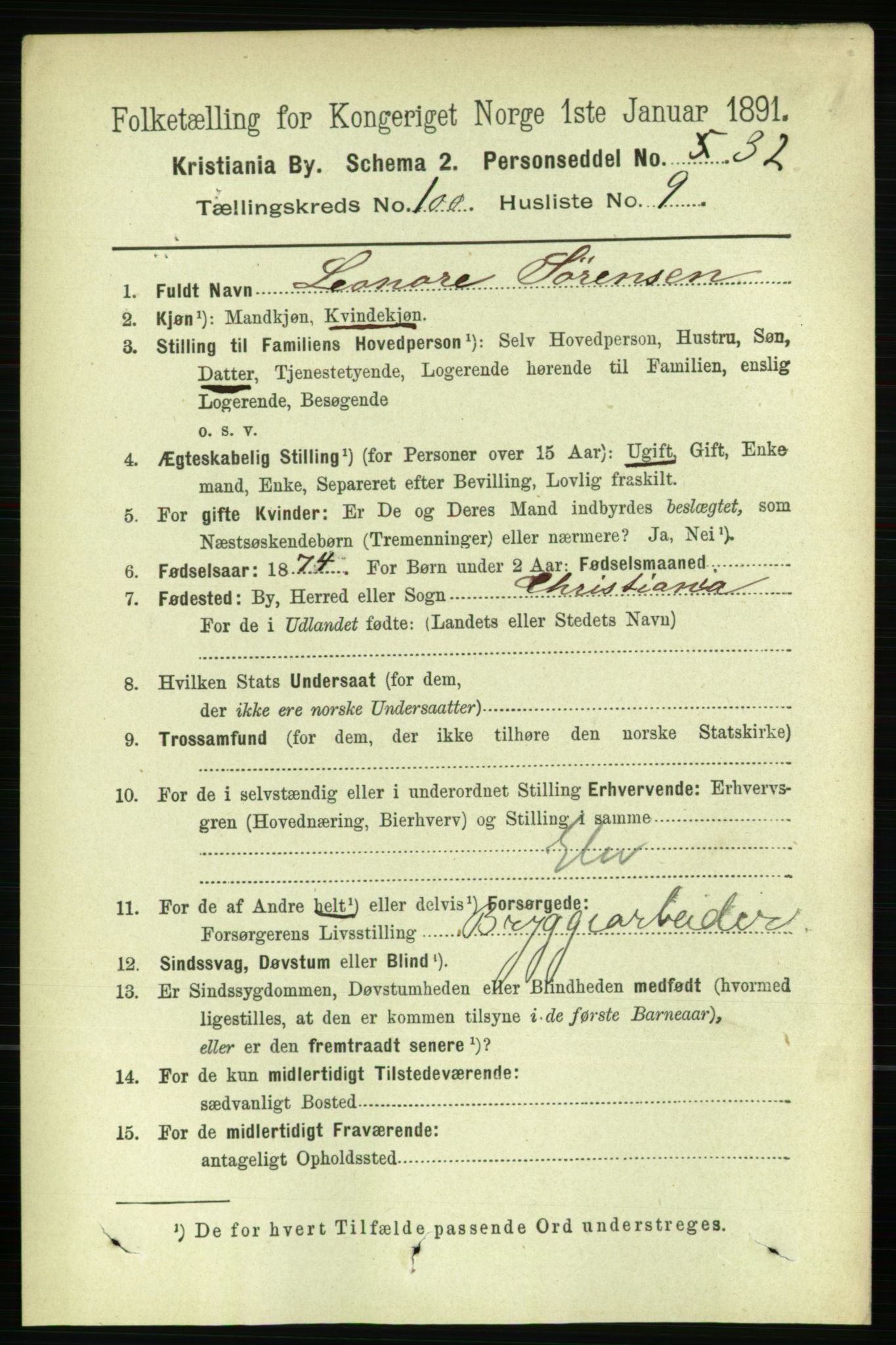 RA, 1891 census for 0301 Kristiania, 1891, p. 49590
