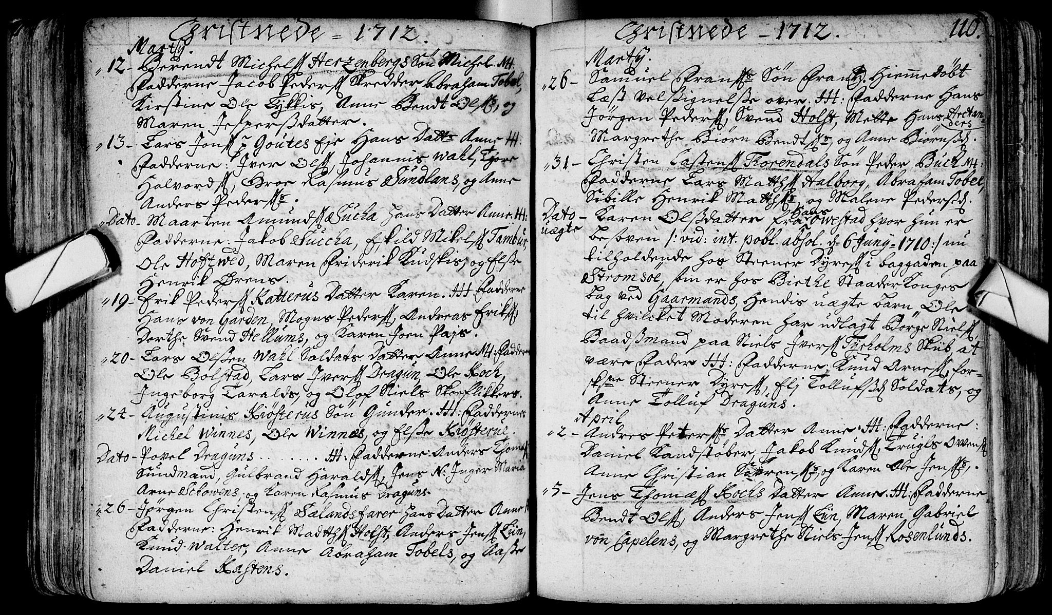 Bragernes kirkebøker, AV/SAKO-A-6/F/Fa/L0003: Parish register (official) no. I 3, 1706-1734, p. 110