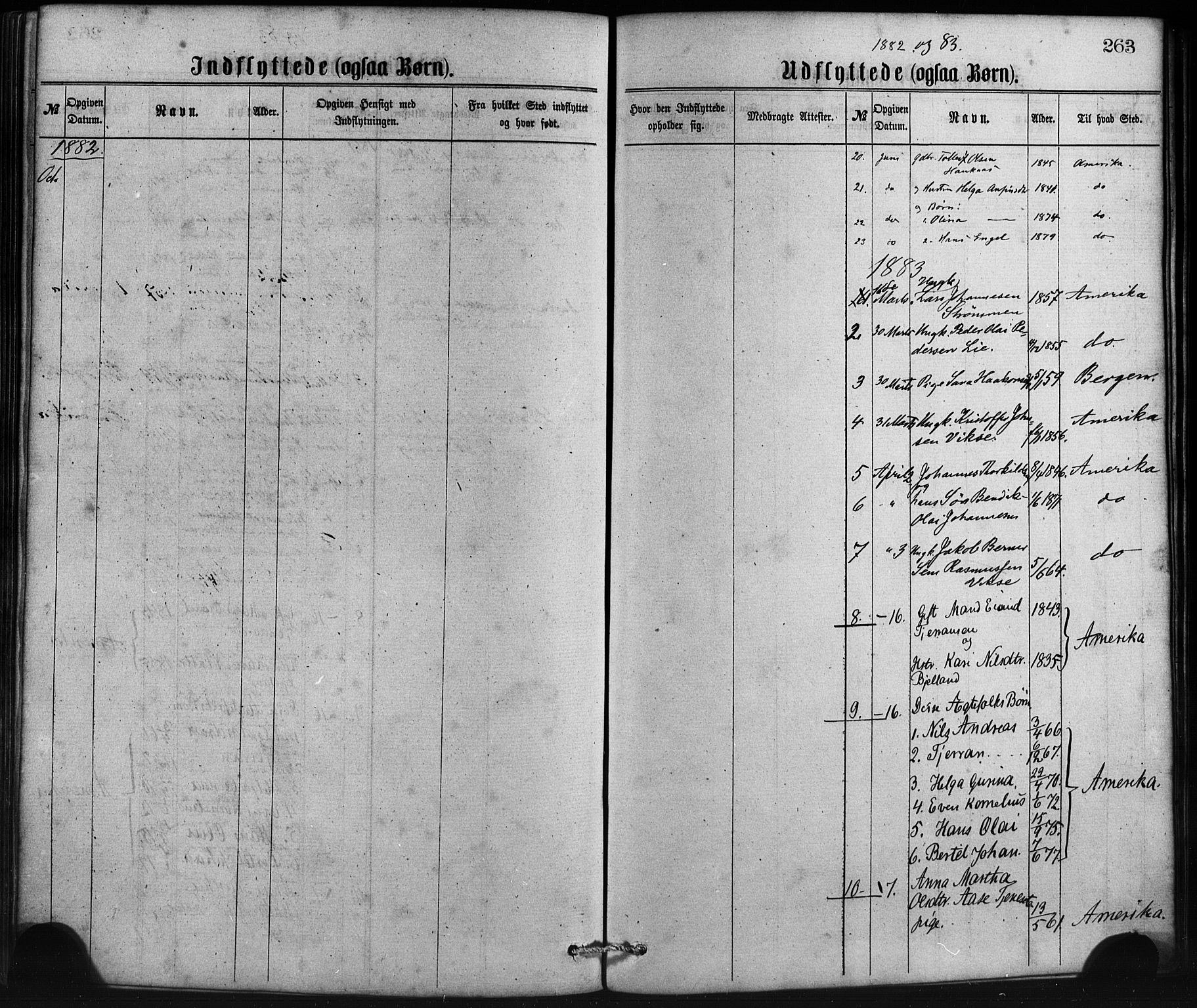 Sveio Sokneprestembete, SAB/A-78501/H/Haa: Parish register (official) no. B 1, 1870-1883, p. 263