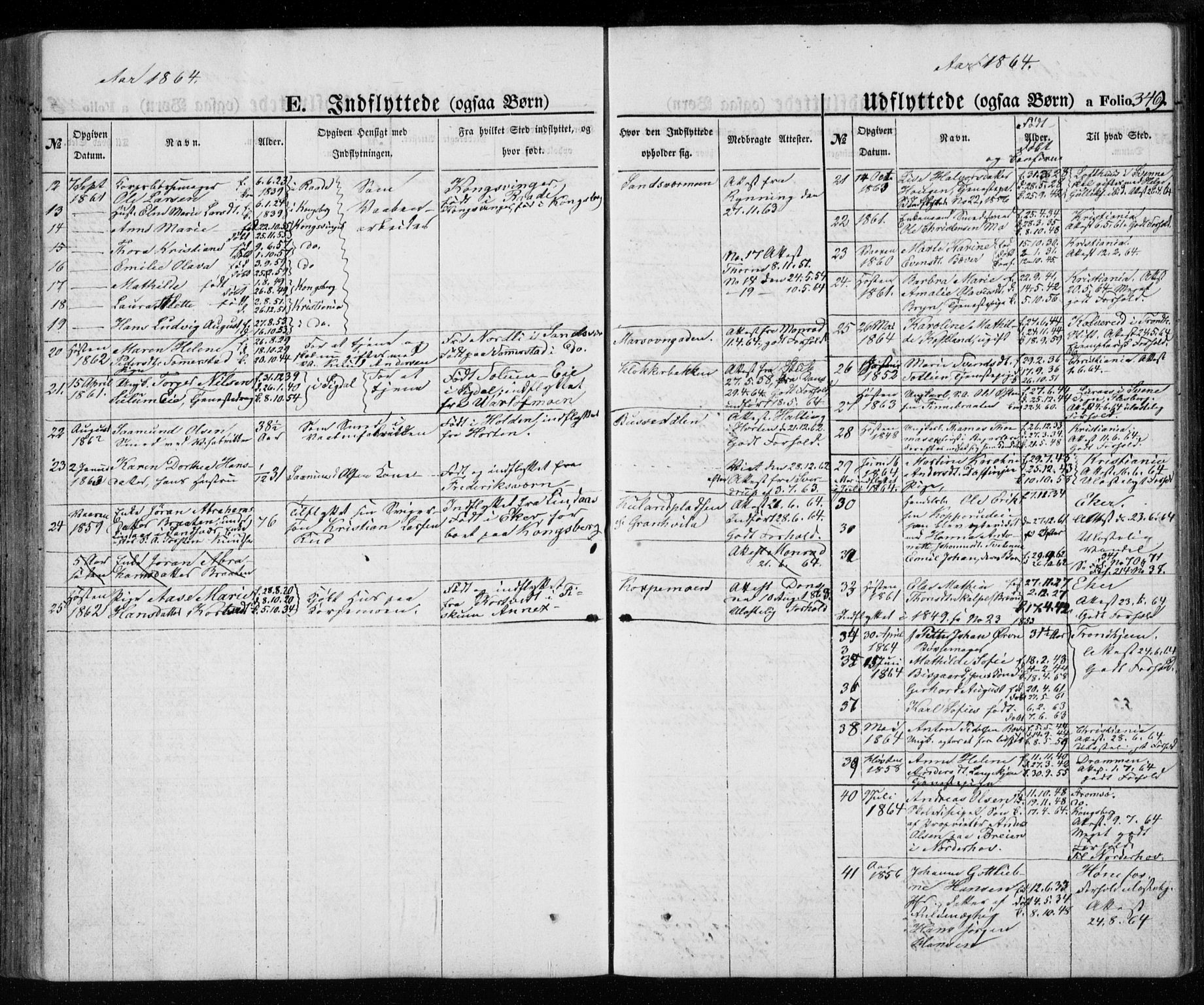 Kongsberg kirkebøker, AV/SAKO-A-22/G/Ga/L0003: Parish register (copy) no. 3, 1859-1875, p. 349