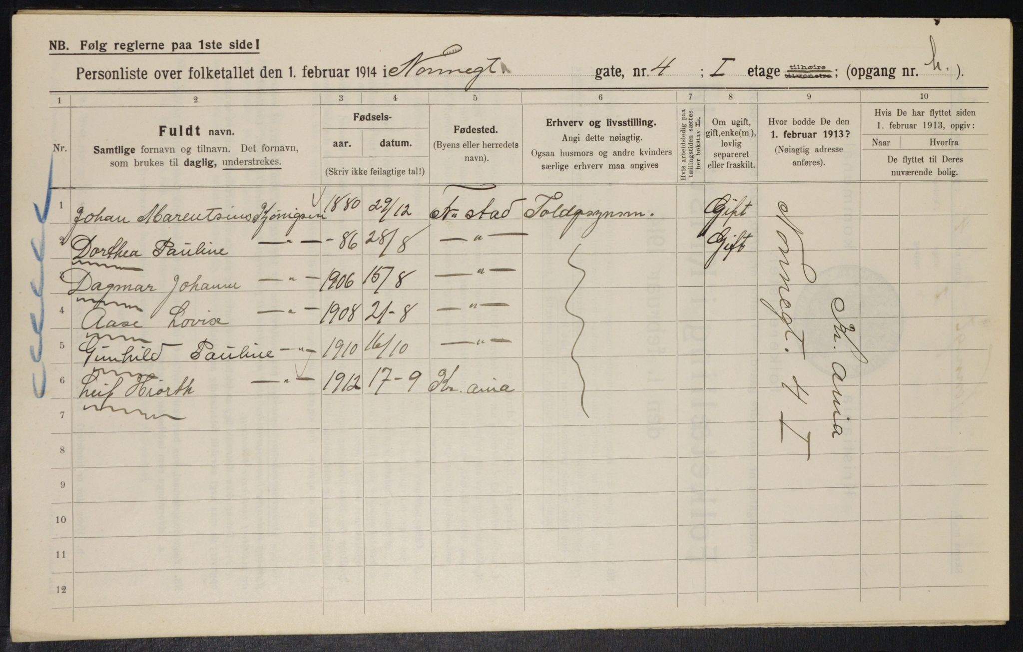 OBA, Municipal Census 1914 for Kristiania, 1914, p. 71387