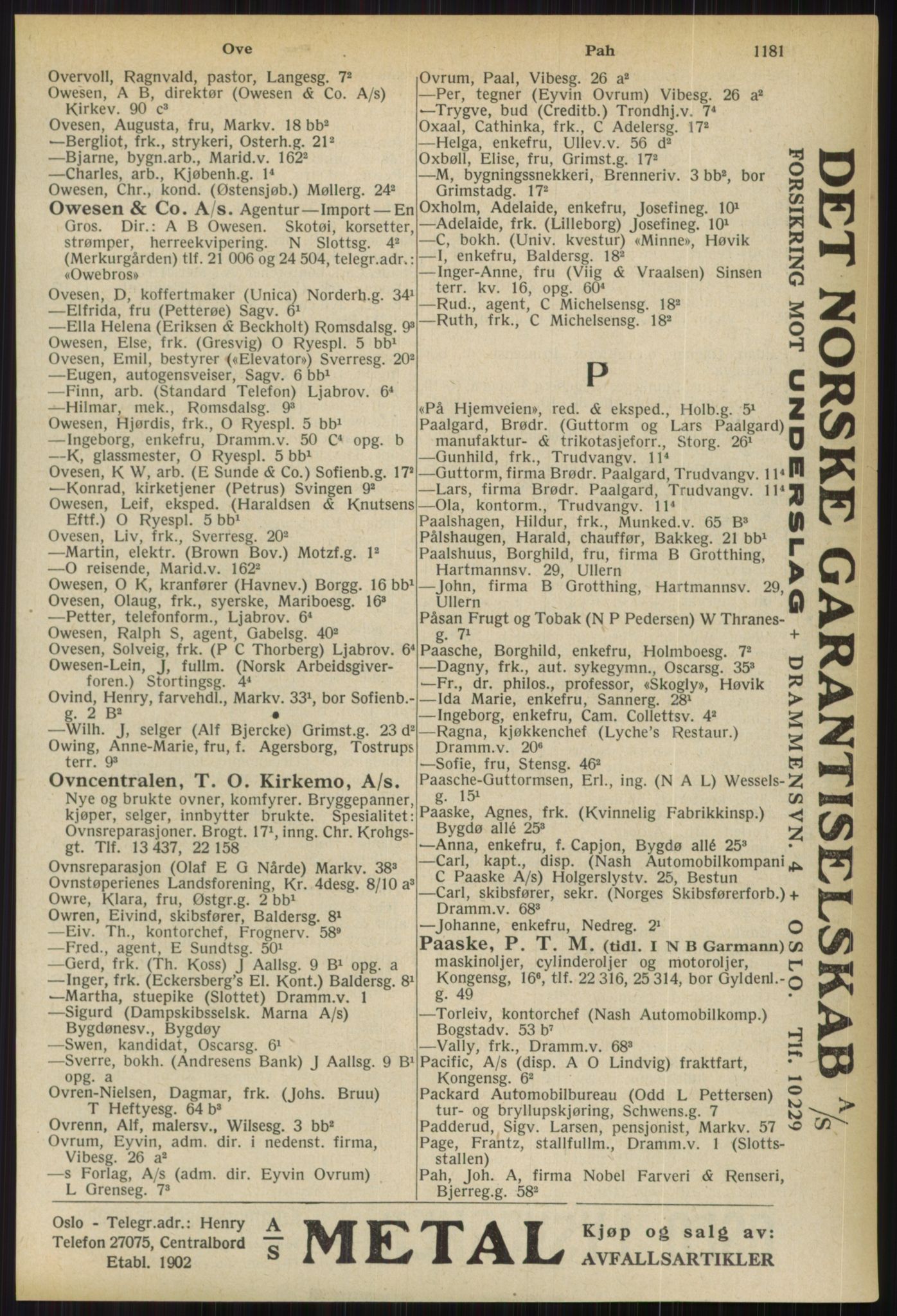 Kristiania/Oslo adressebok, PUBL/-, 1936, p. 1181