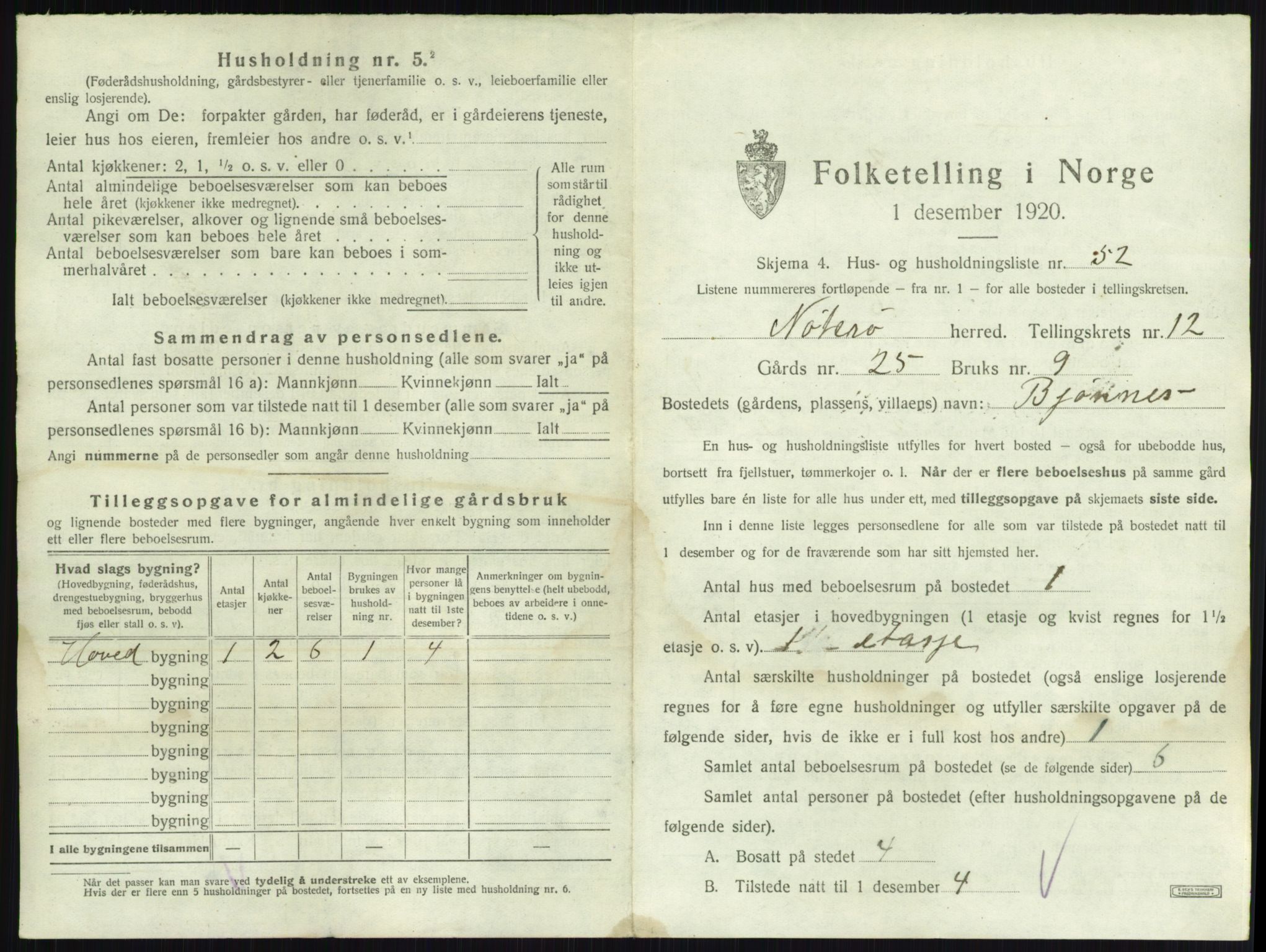 SAKO, 1920 census for Nøtterøy, 1920, p. 2555