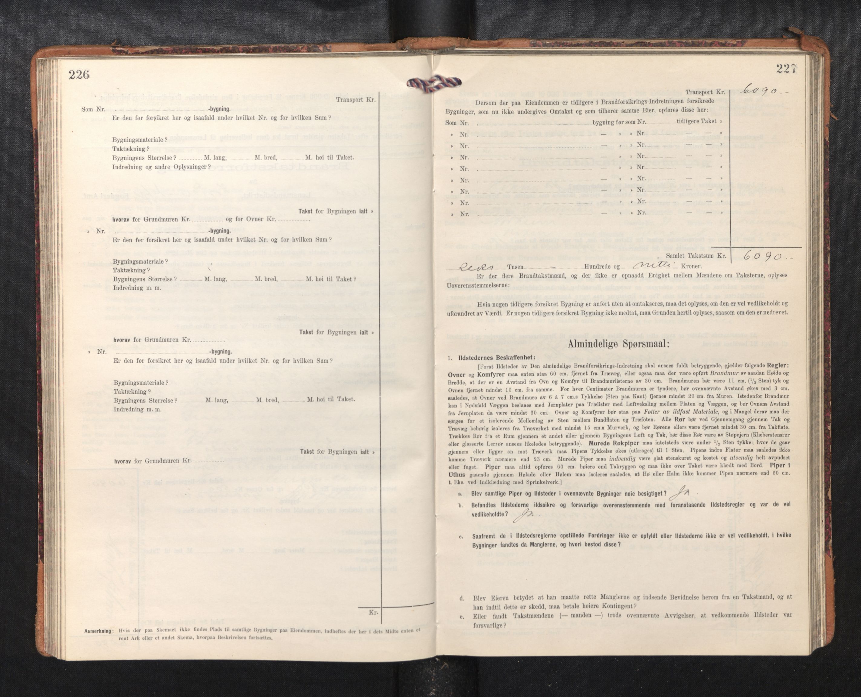 Lensmannen i Kvam, AV/SAB-A-33201/0012/L0006: Branntakstprotokoll, skjematakst, 1913-1955, p. 226-227