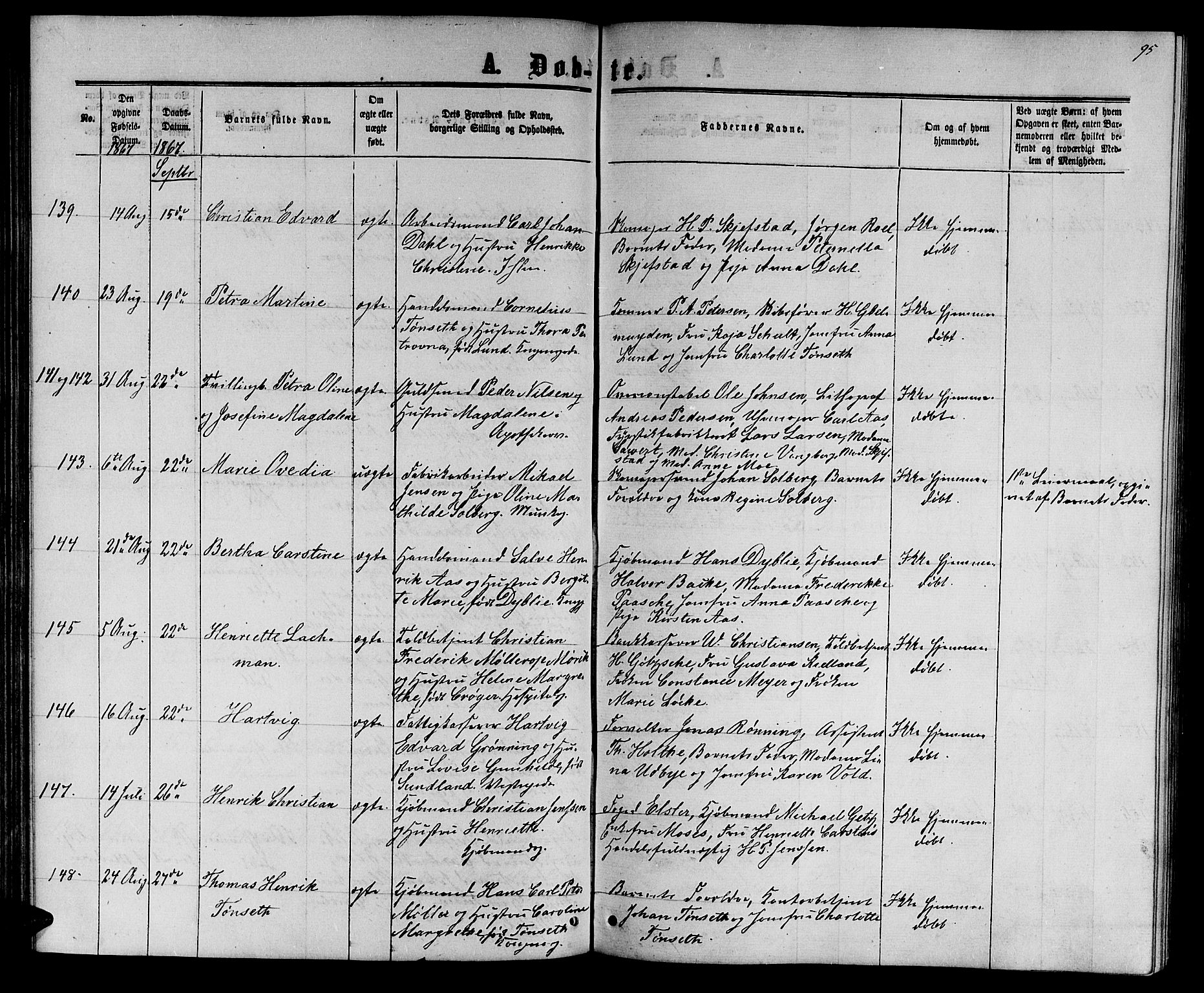 Ministerialprotokoller, klokkerbøker og fødselsregistre - Sør-Trøndelag, AV/SAT-A-1456/601/L0087: Parish register (copy) no. 601C05, 1864-1881, p. 95