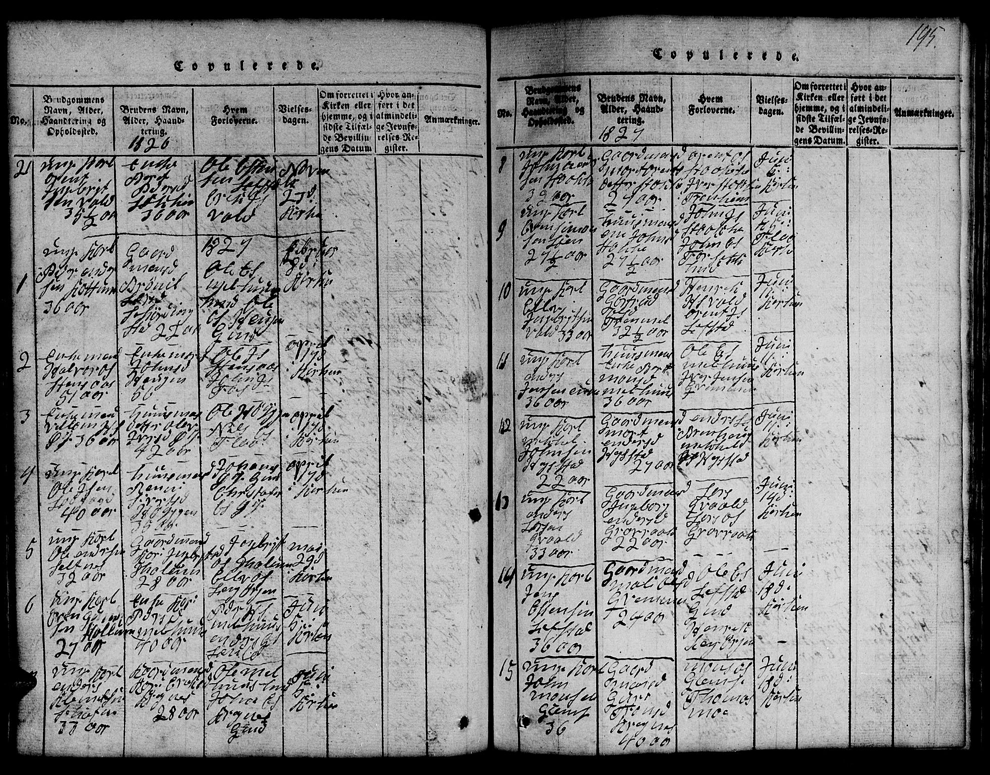 Ministerialprotokoller, klokkerbøker og fødselsregistre - Sør-Trøndelag, SAT/A-1456/691/L1092: Parish register (copy) no. 691C03, 1816-1852, p. 195
