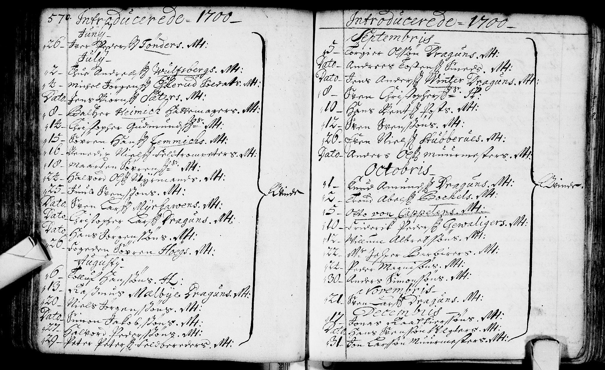 Bragernes kirkebøker, SAKO/A-6/F/Fa/L0002: Parish register (official) no. I 2, 1680-1705, p. 570-571