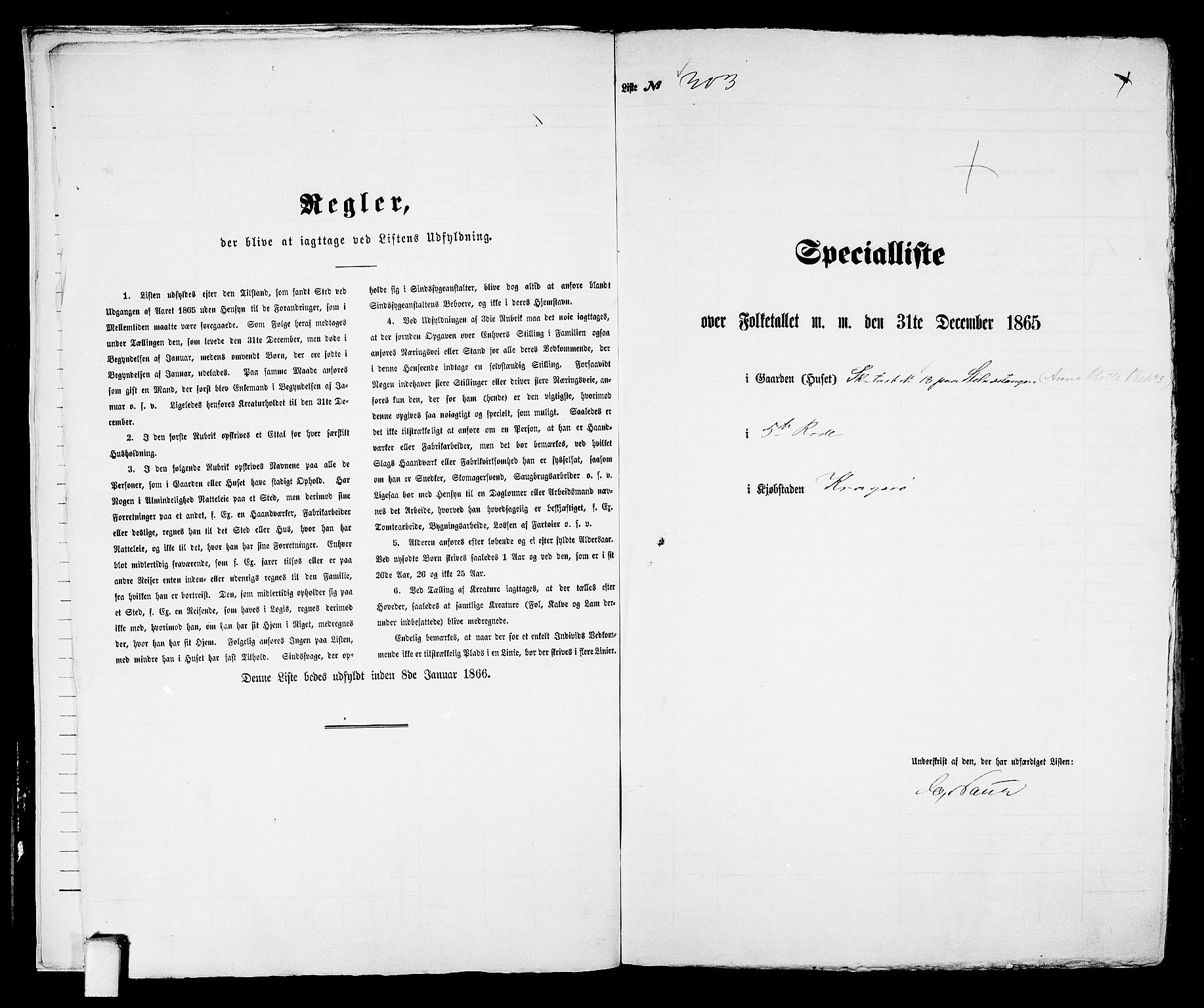 RA, 1865 census for Kragerø/Kragerø, 1865, p. 620