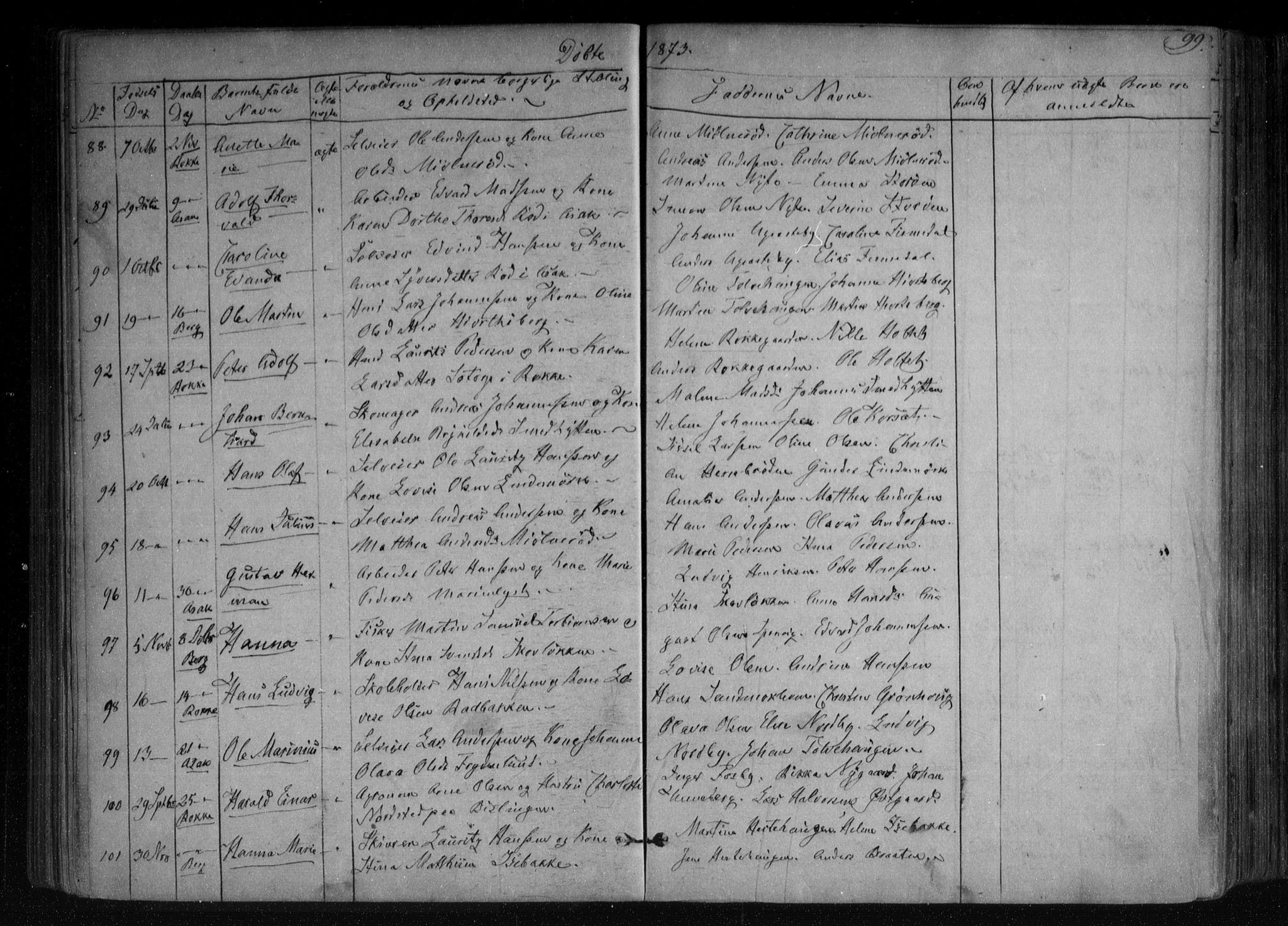 Berg prestekontor Kirkebøker, SAO/A-10902/F/Fa/L0005: Parish register (official) no. I 5, 1861-1877, p. 99