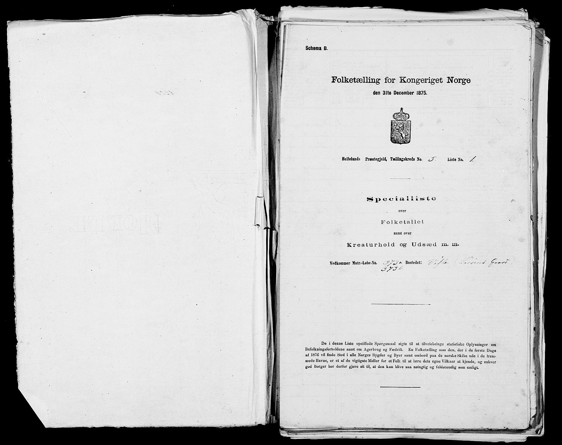 SAST, 1875 census for 1115P Helleland, 1875, p. 977