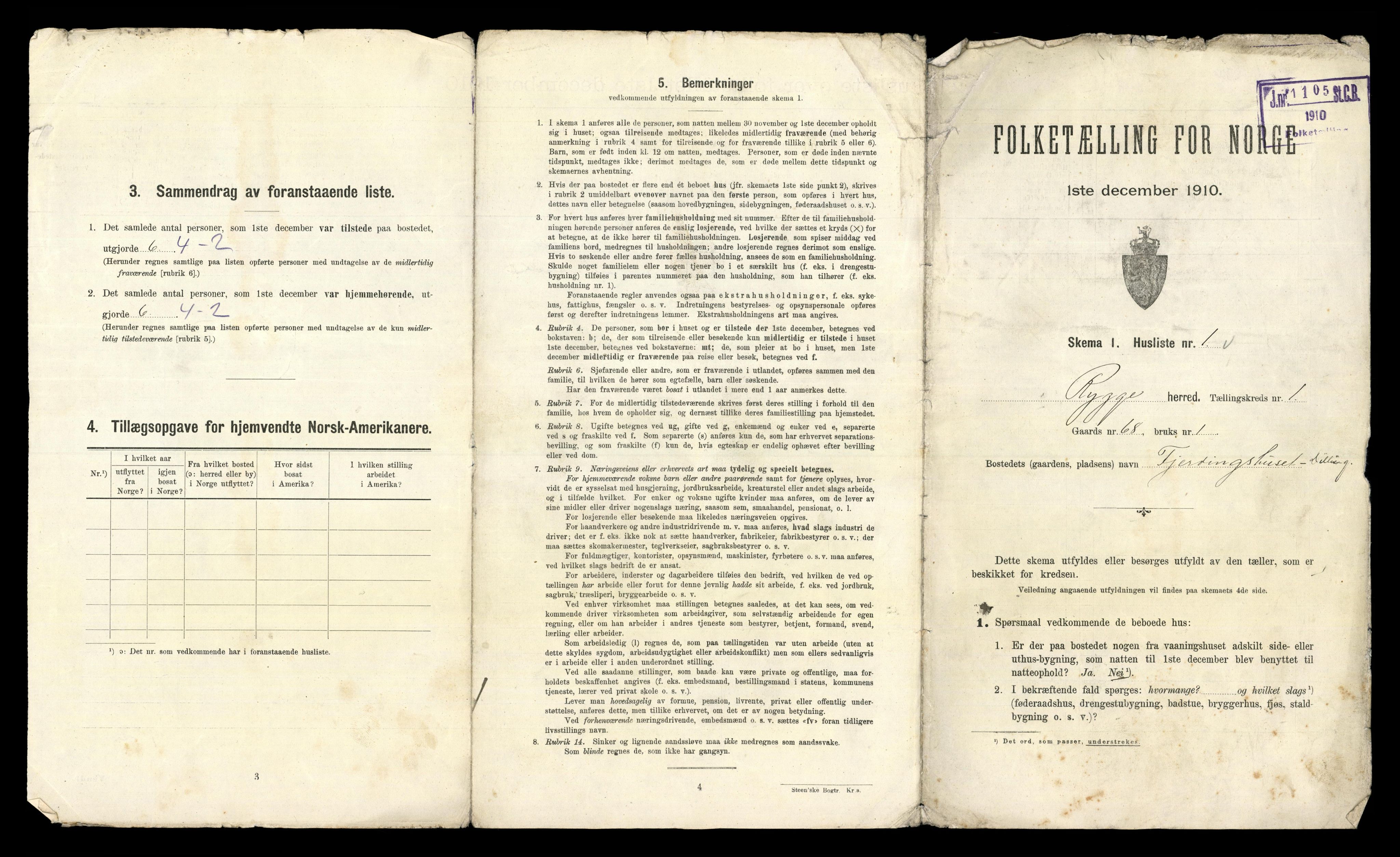 RA, 1910 census for Rygge, 1910, p. 32