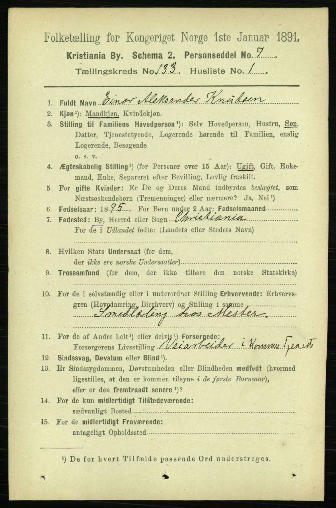 RA, 1891 census for 0301 Kristiania, 1891, p. 72422