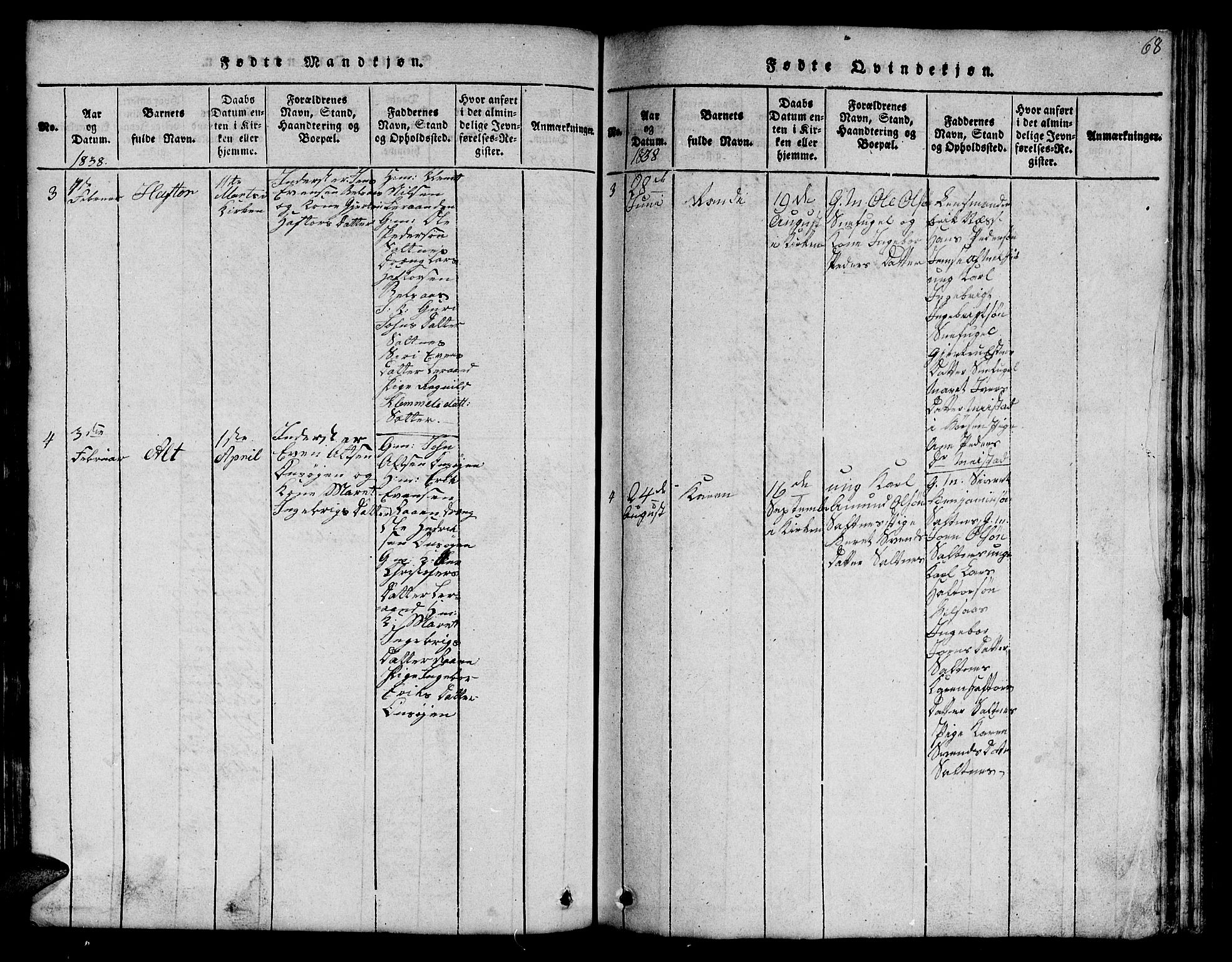 Ministerialprotokoller, klokkerbøker og fødselsregistre - Sør-Trøndelag, SAT/A-1456/666/L0788: Parish register (copy) no. 666C01, 1816-1847, p. 68