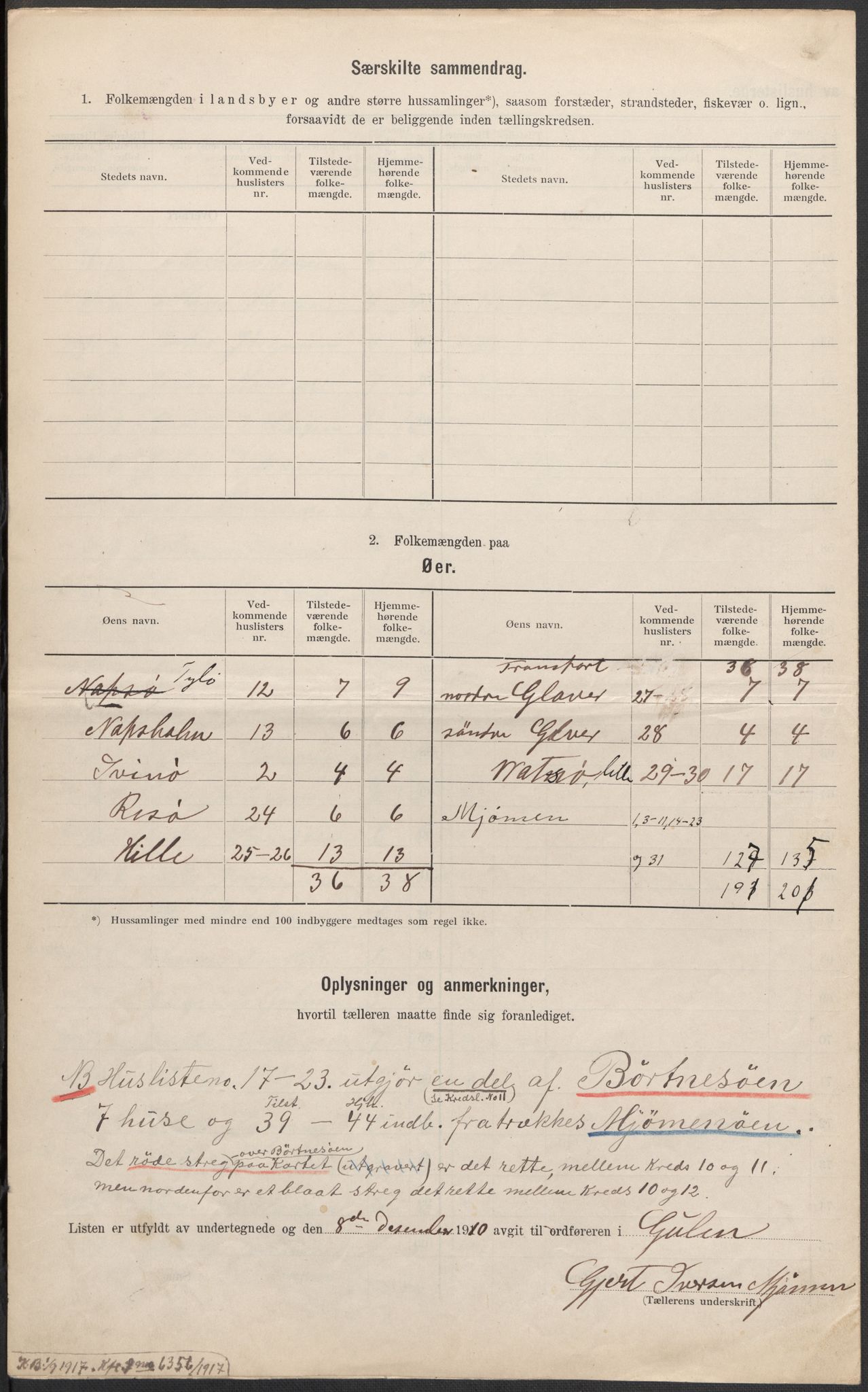 RA, 1910 census for Gulen, 1910, p. 33