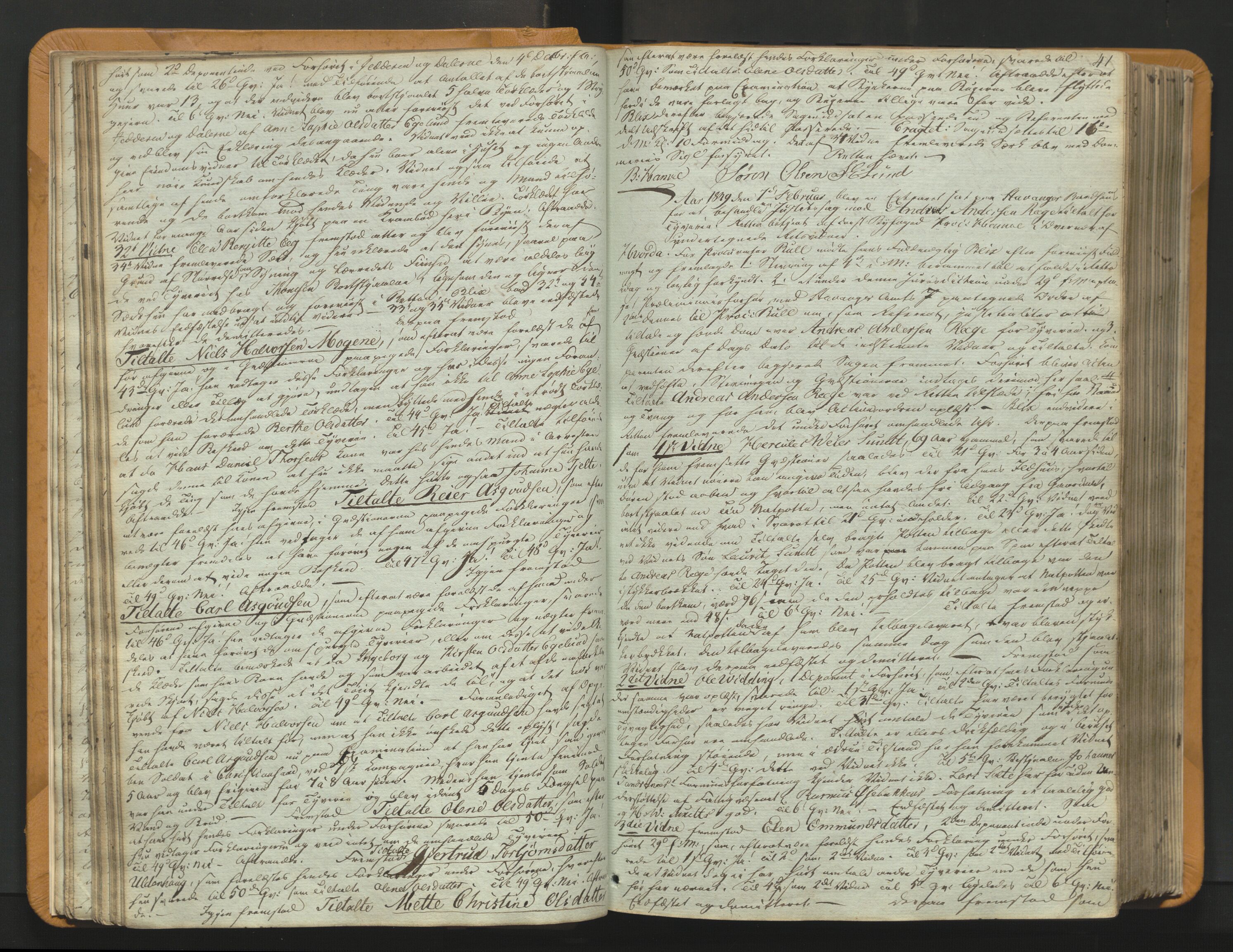 Stavanger byfogd, AV/SAST-A-101408/001/3/30/30BA/L0054: Bytingprotkoll, 1838-1843, p. 40b-41a