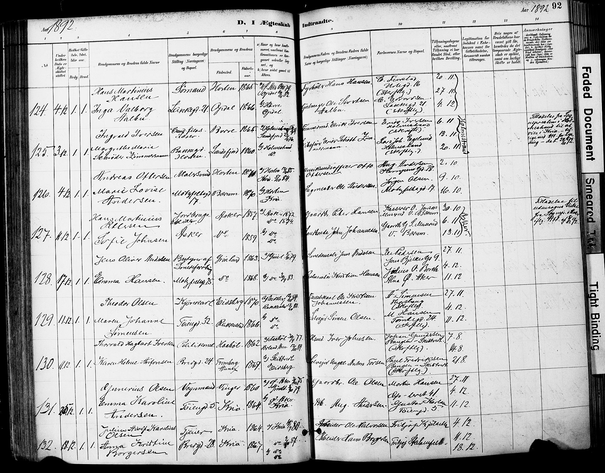 Grønland prestekontor Kirkebøker, AV/SAO-A-10848/F/Fa/L0013: Parish register (official) no. 13, 1887-1906, p. 92