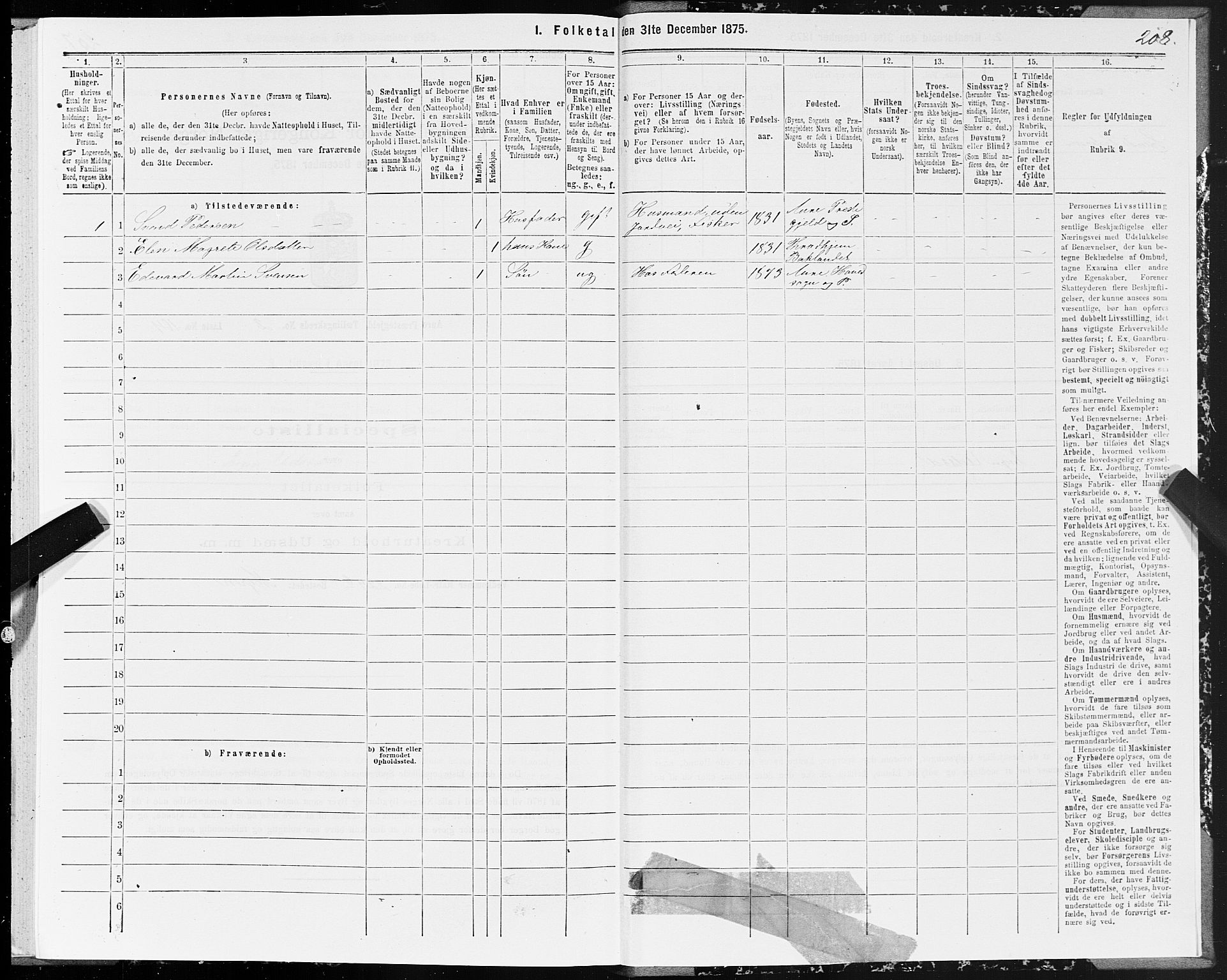 SAT, 1875 census for 1569P Aure, 1875, p. 2208