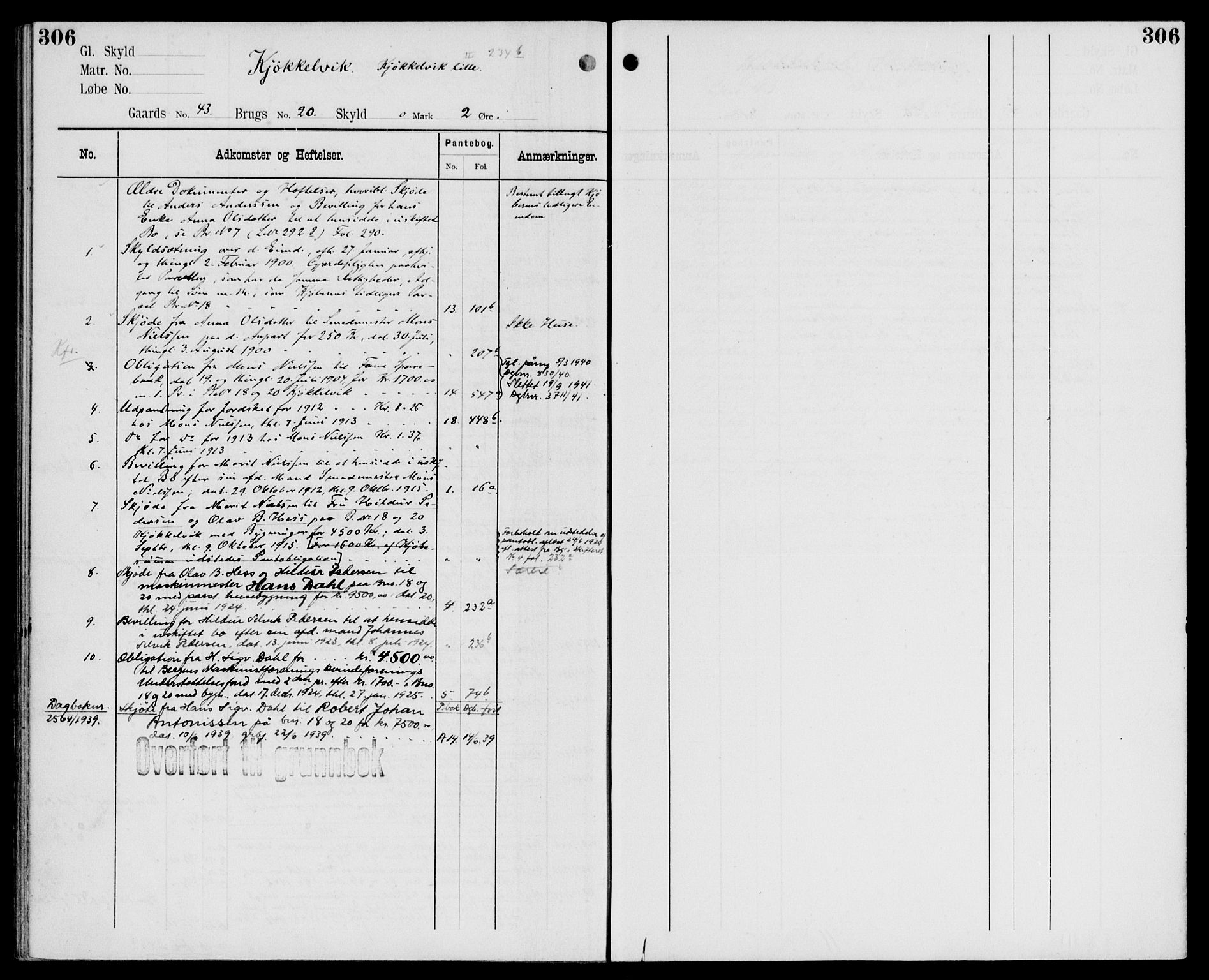 Midhordland sorenskriveri, AV/SAB-A-3001/1/G/Ga/Gab/L0107: Mortgage register no. II.A.b.107, p. 306