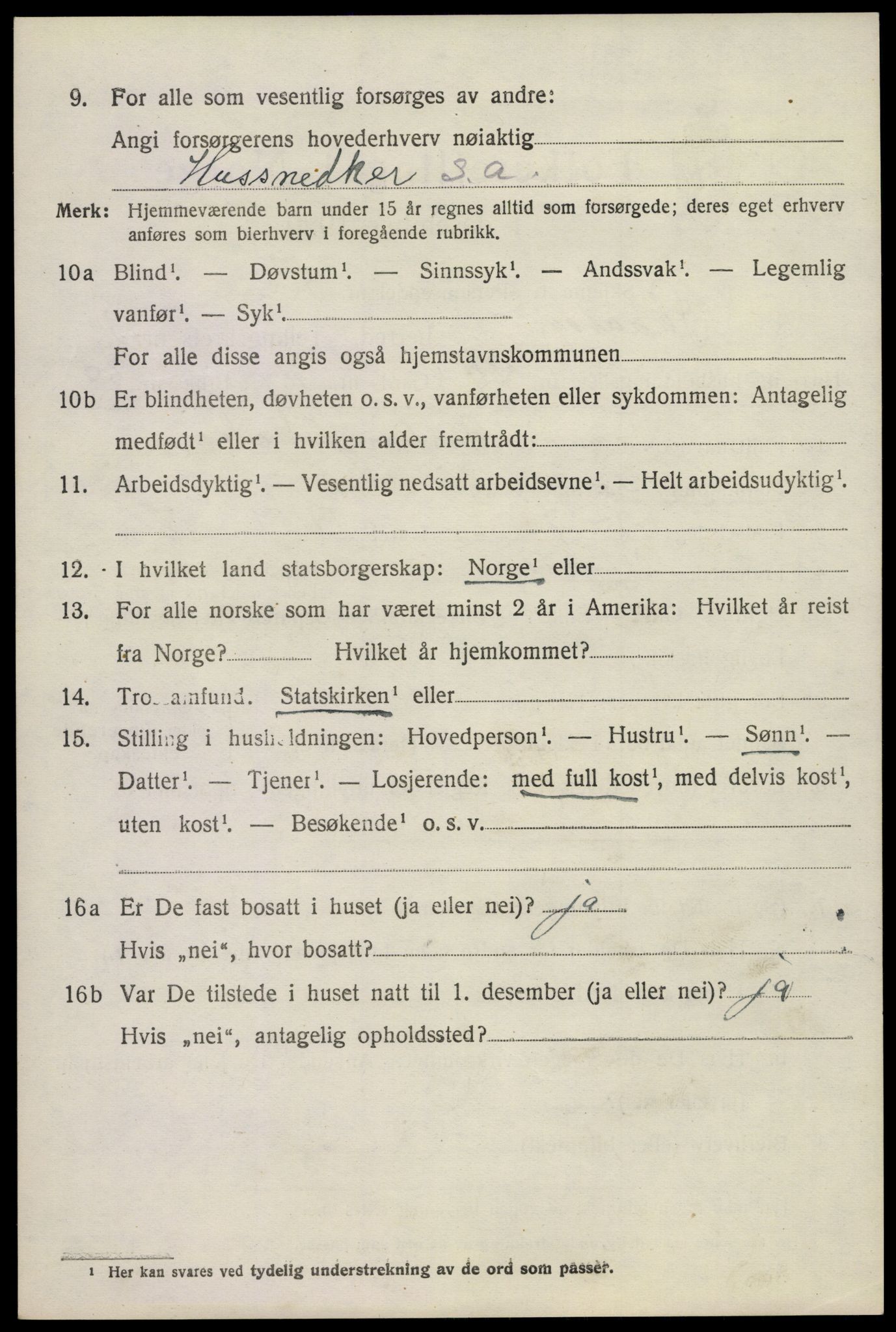 SAKO, 1920 census for Skåtøy, 1920, p. 3113