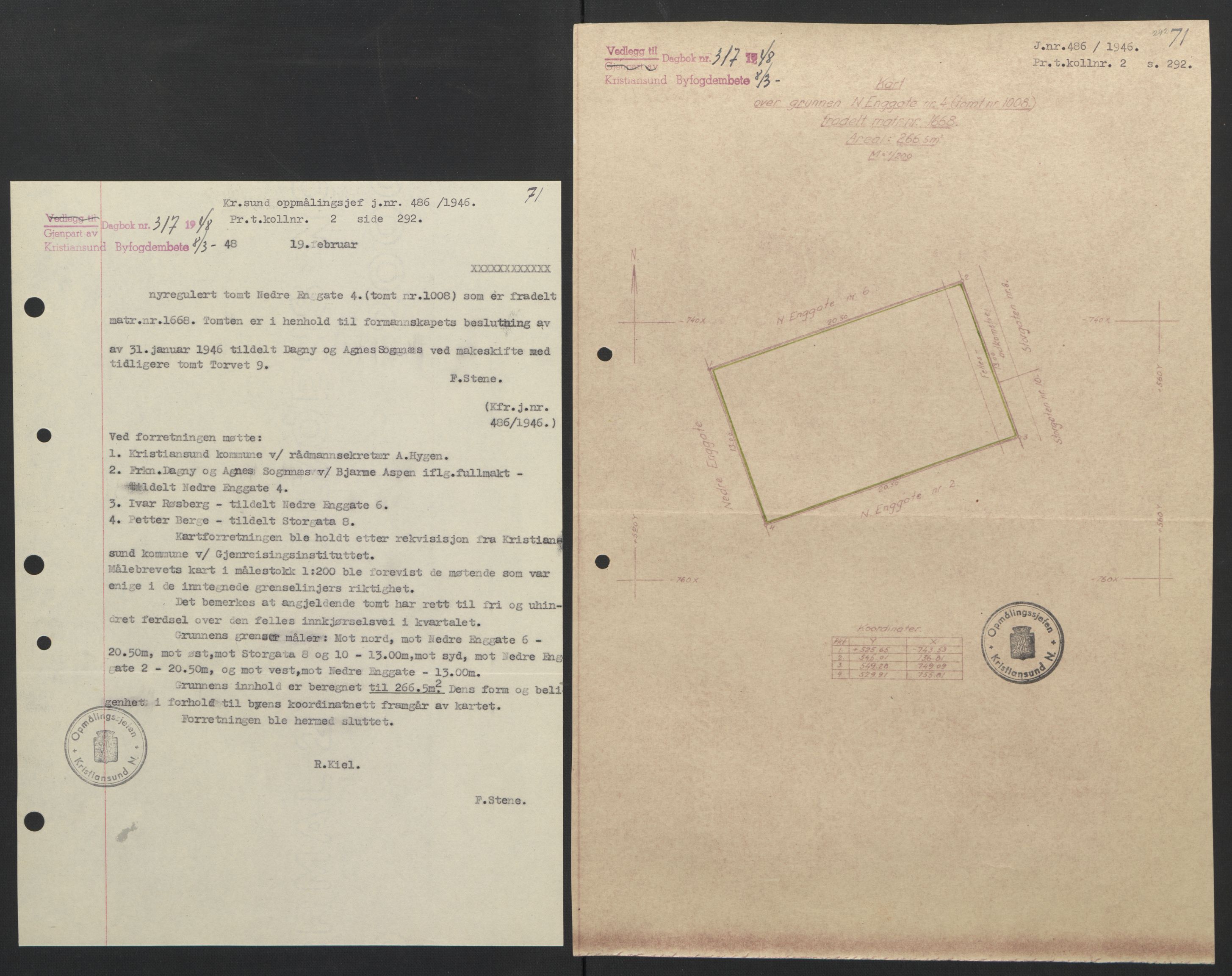 Kristiansund byfogd, AV/SAT-A-4587/A/27: Mortgage book no. 42, 1947-1950, Diary no: : 317/1948