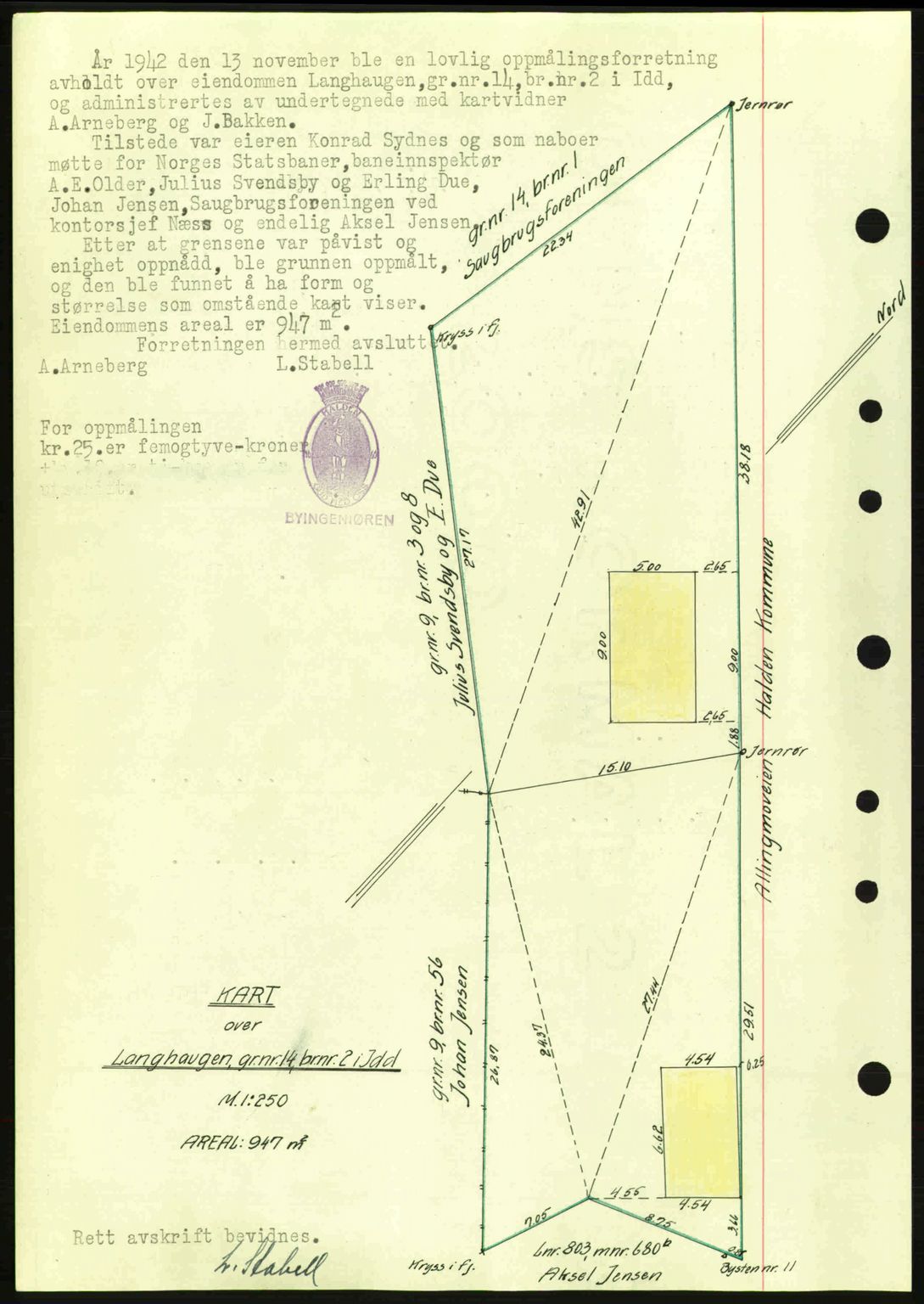 Idd og Marker sorenskriveri, AV/SAO-A-10283/G/Gb/Gbb/L0005: Mortgage book no. A5, 1941-1943, Diary no: : 27/1943