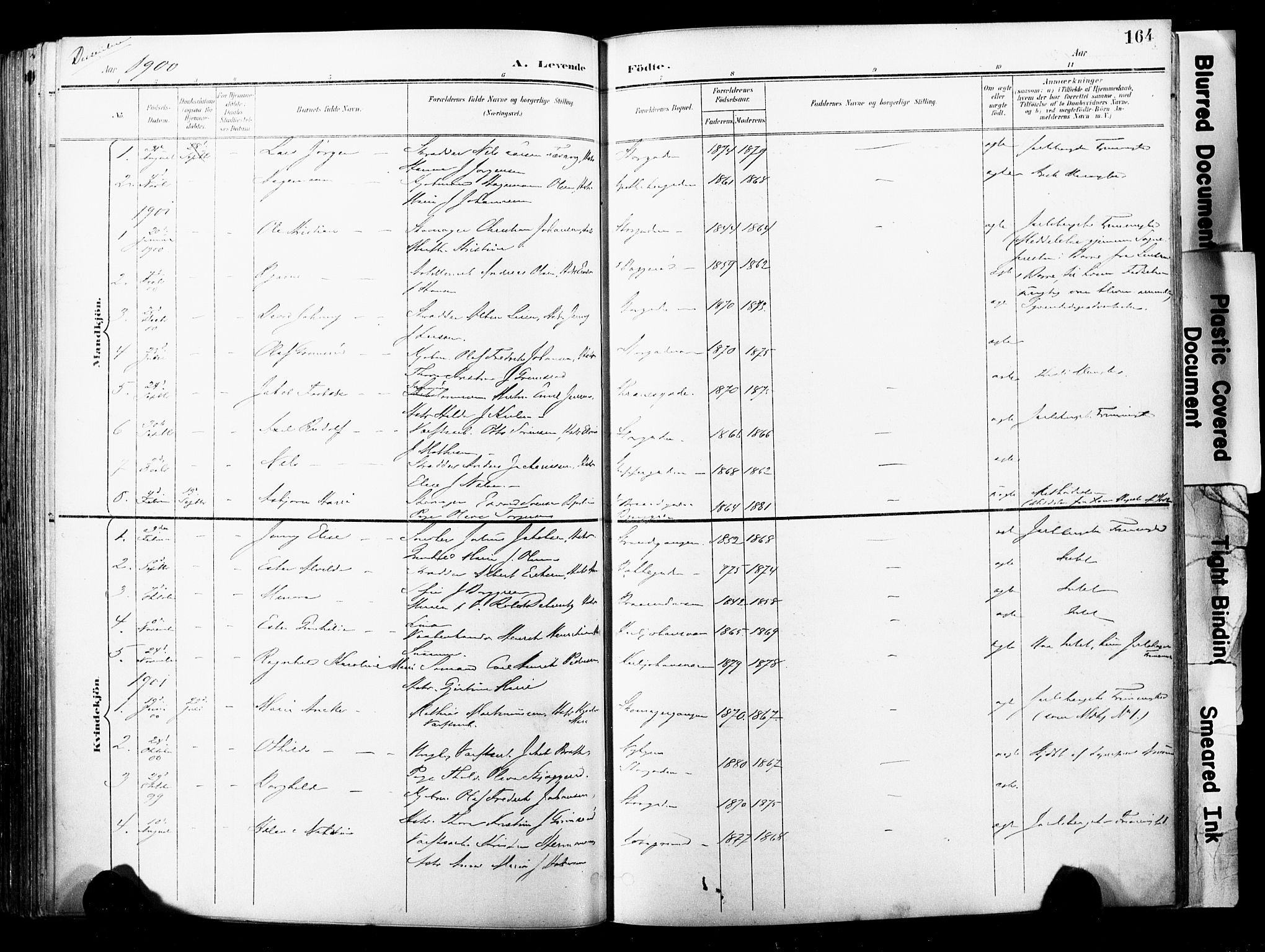 Horten kirkebøker, AV/SAKO-A-348/F/Fa/L0005: Parish register (official) no. 5, 1896-1904, p. 164