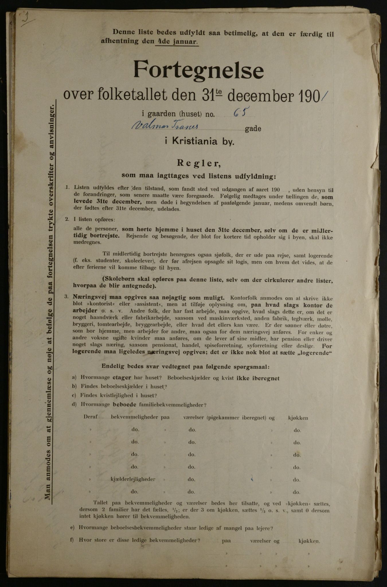 OBA, Municipal Census 1901 for Kristiania, 1901, p. 19310