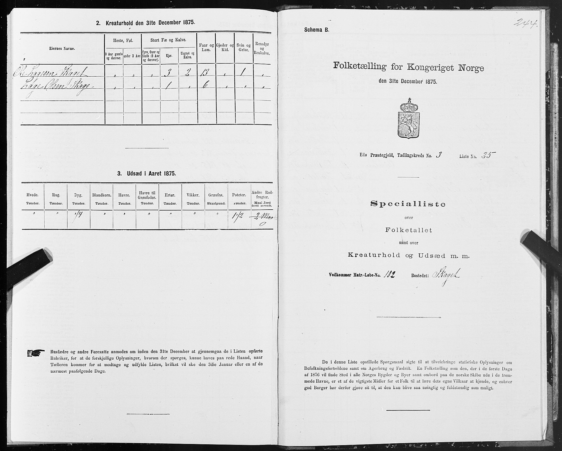 SAT, 1875 census for 1573P Edøy, 1875, p. 1244