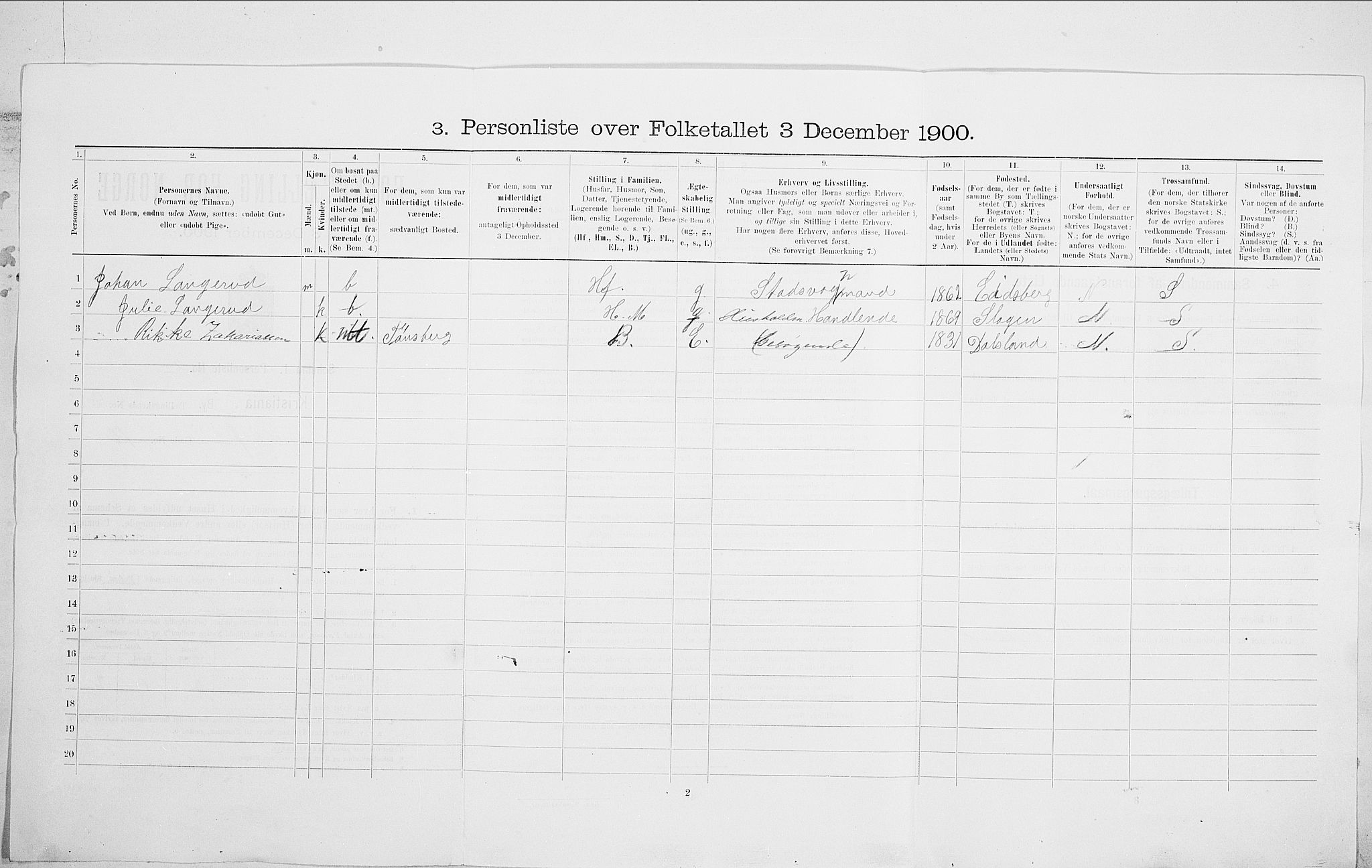 SAO, 1900 census for Kristiania, 1900, p. 75315