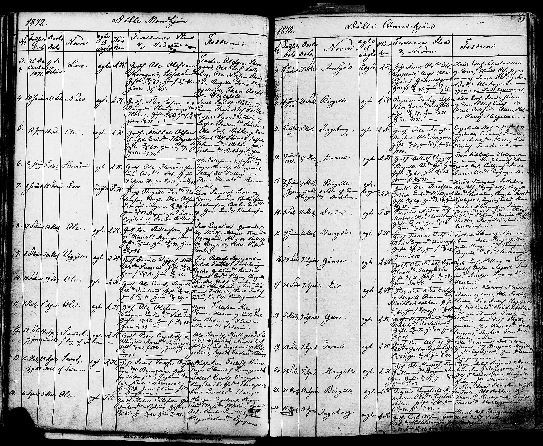 Ål kirkebøker, AV/SAKO-A-249/F/Fa/L0007: Parish register (official) no. I 7, 1865-1881, p. 52