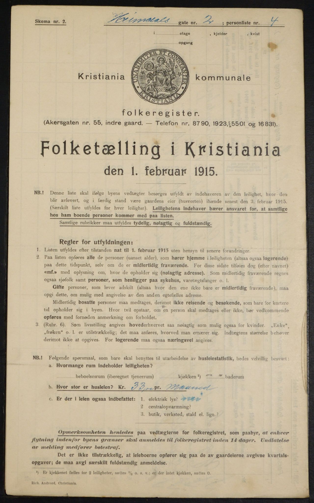 OBA, Municipal Census 1915 for Kristiania, 1915, p. 36226