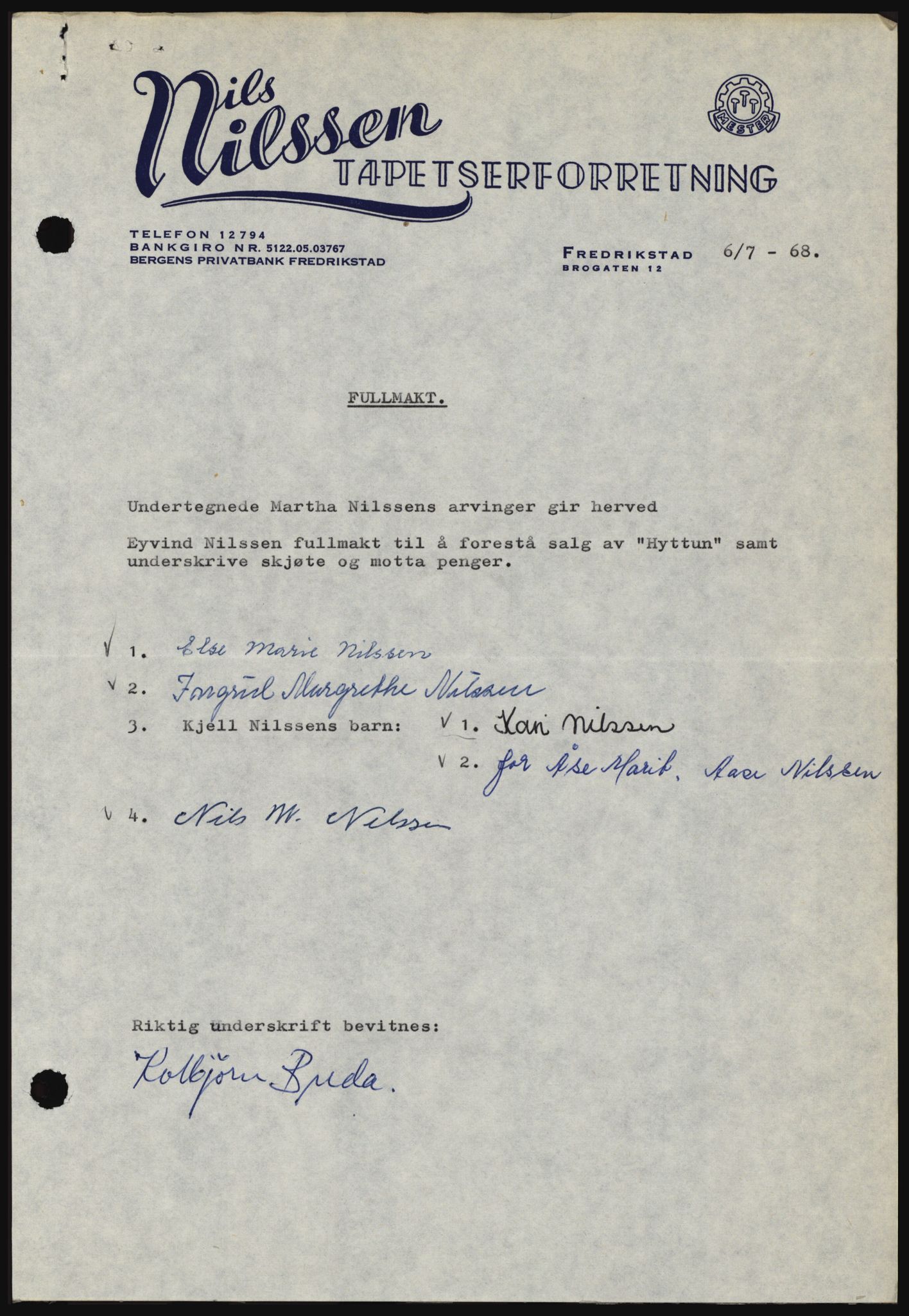 Nord-Hedmark sorenskriveri, SAH/TING-012/H/Hc/L0028: Mortgage book no. 28, 1968-1968, Diary no: : 3581/1968
