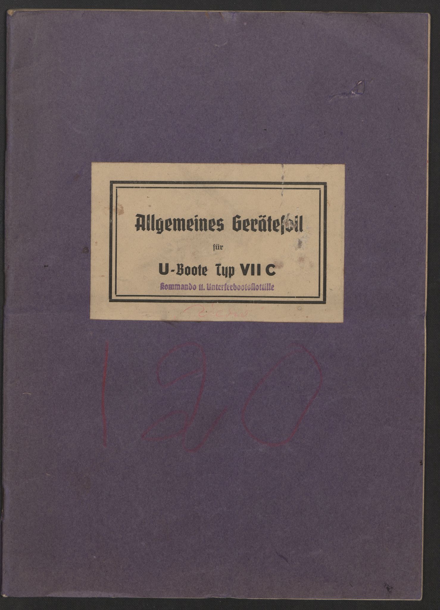 Kriegsmarine Norwegen, Kommando 11. Unterseebootflottille, AV/RA-RAFA-5081/F/L0001: --, 1943, p. 1