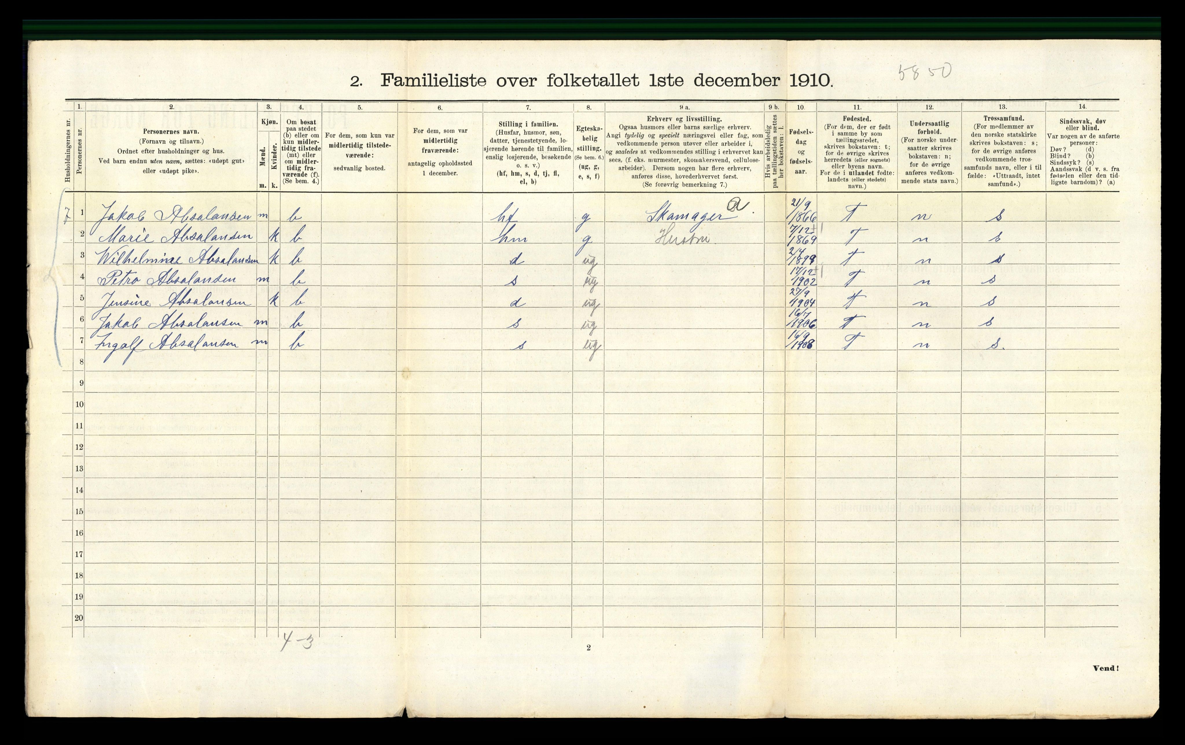 RA, 1910 census for Bergen, 1910, p. 32224