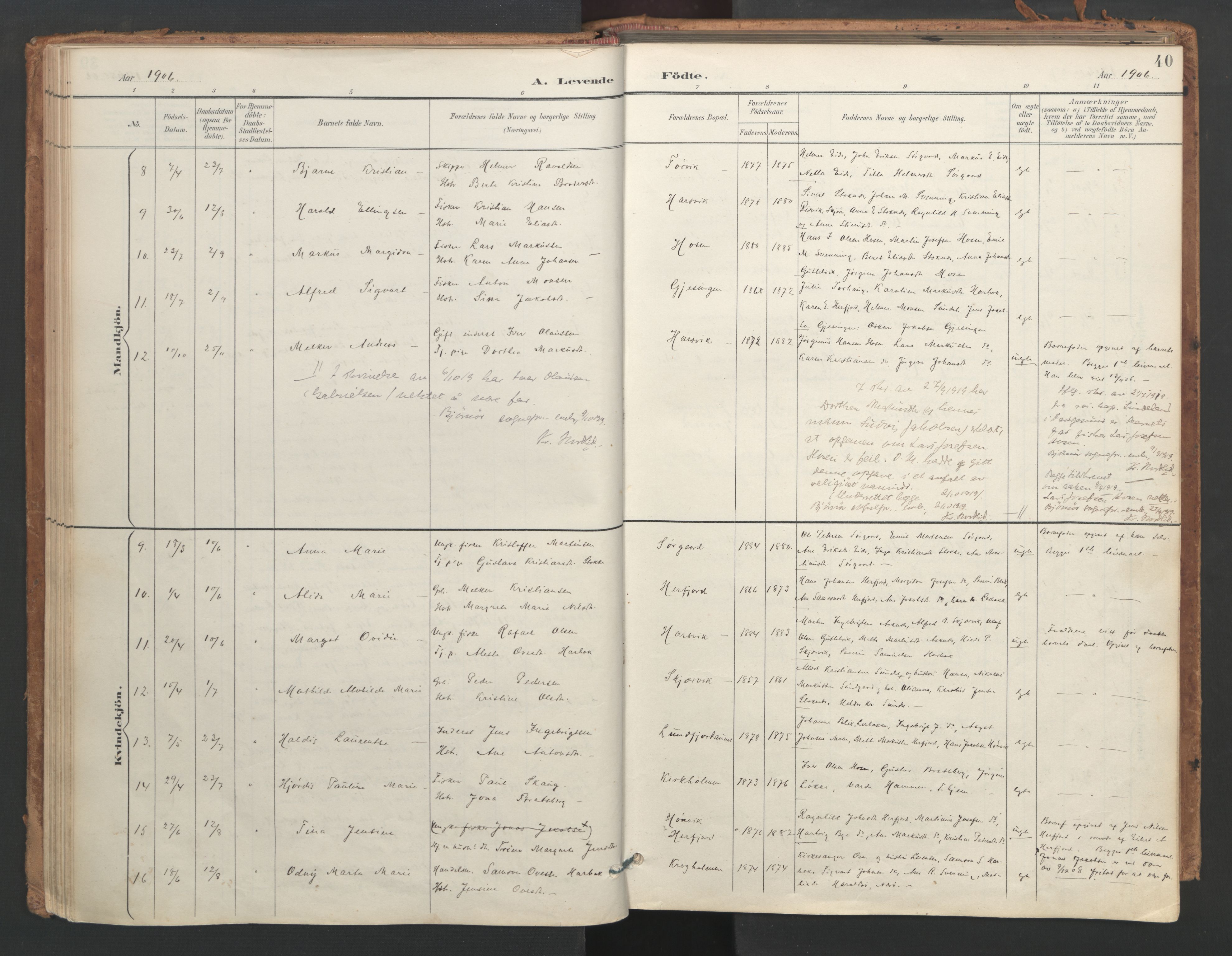 Ministerialprotokoller, klokkerbøker og fødselsregistre - Sør-Trøndelag, SAT/A-1456/656/L0693: Parish register (official) no. 656A02, 1894-1913, p. 40