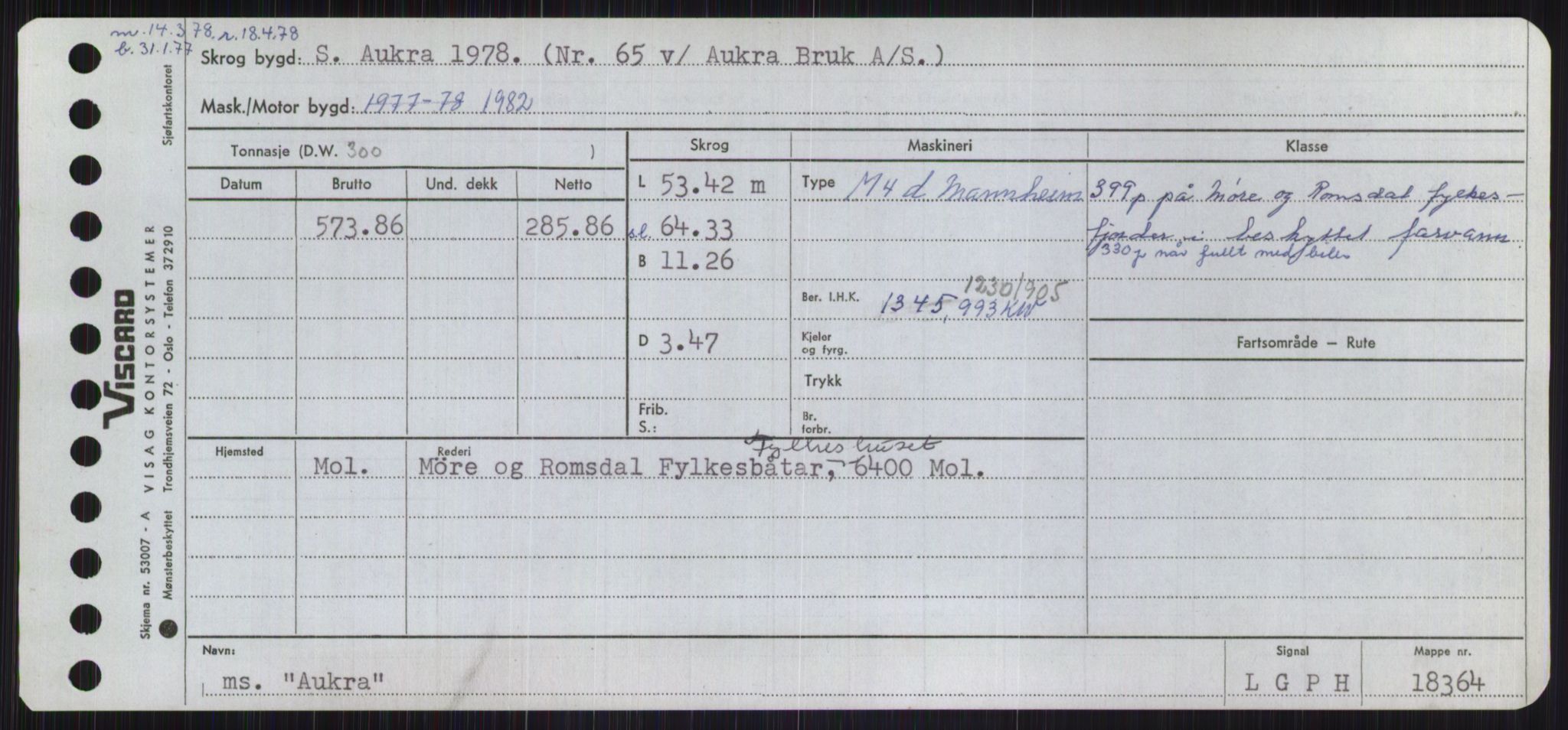 Sjøfartsdirektoratet med forløpere, Skipsmålingen, RA/S-1627/H/Ha/L0001/0001: Fartøy, A-Eig / Fartøy A-Bjøn, p. 517