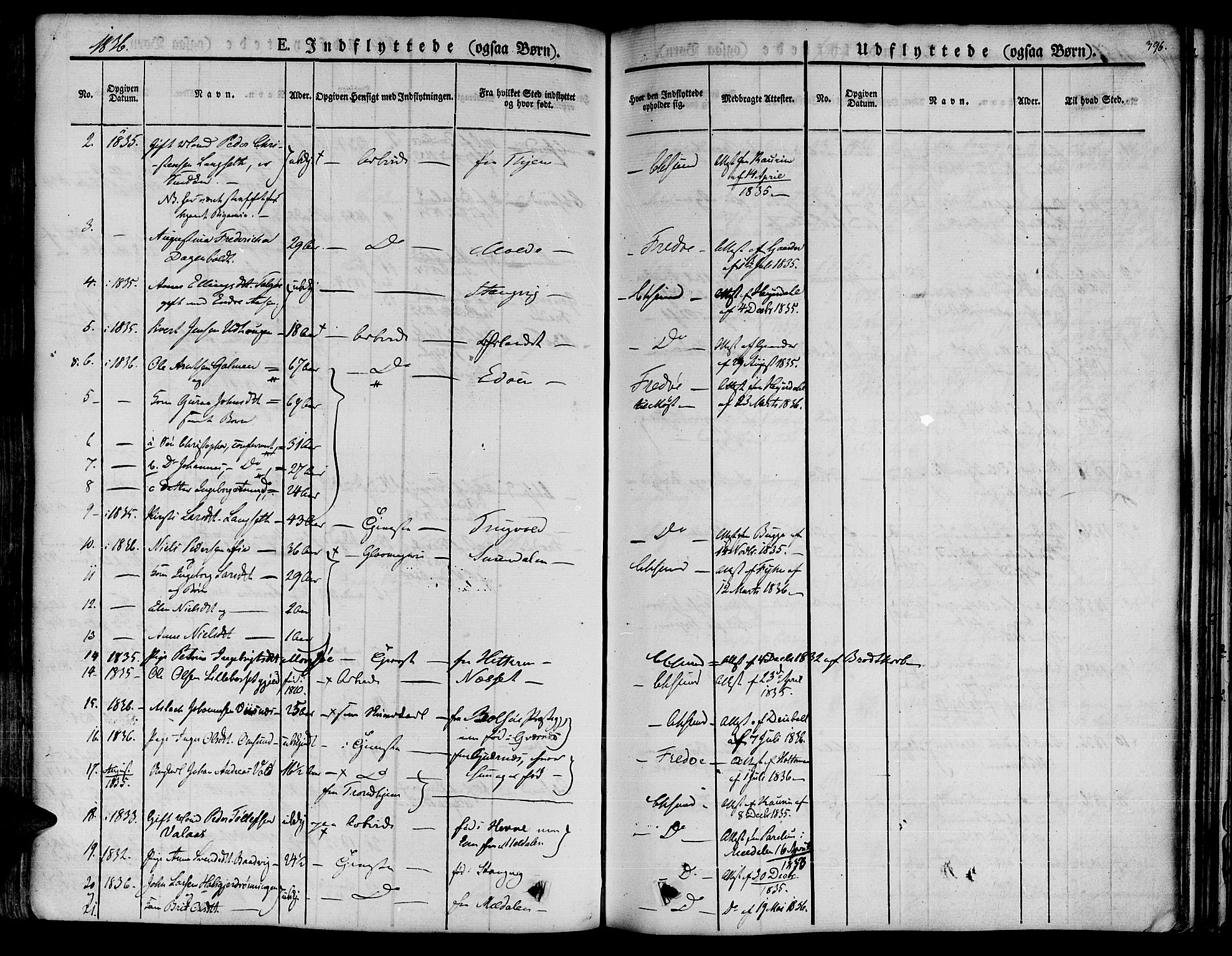 Ministerialprotokoller, klokkerbøker og fødselsregistre - Møre og Romsdal, SAT/A-1454/572/L0843: Parish register (official) no. 572A06, 1832-1842, p. 396