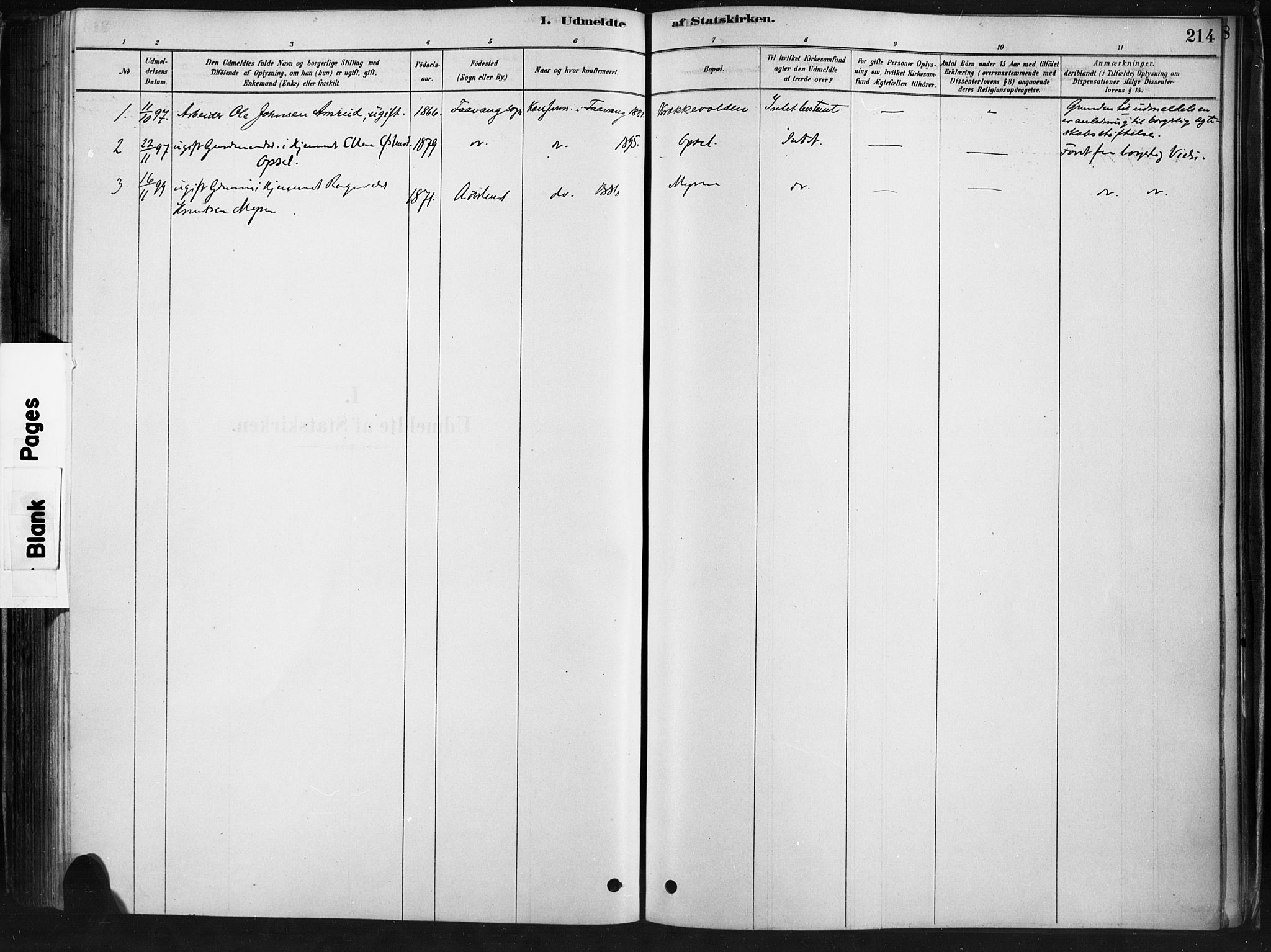 Ringebu prestekontor, SAH/PREST-082/H/Ha/Haa/L0009: Parish register (official) no. 9, 1878-1898, p. 214