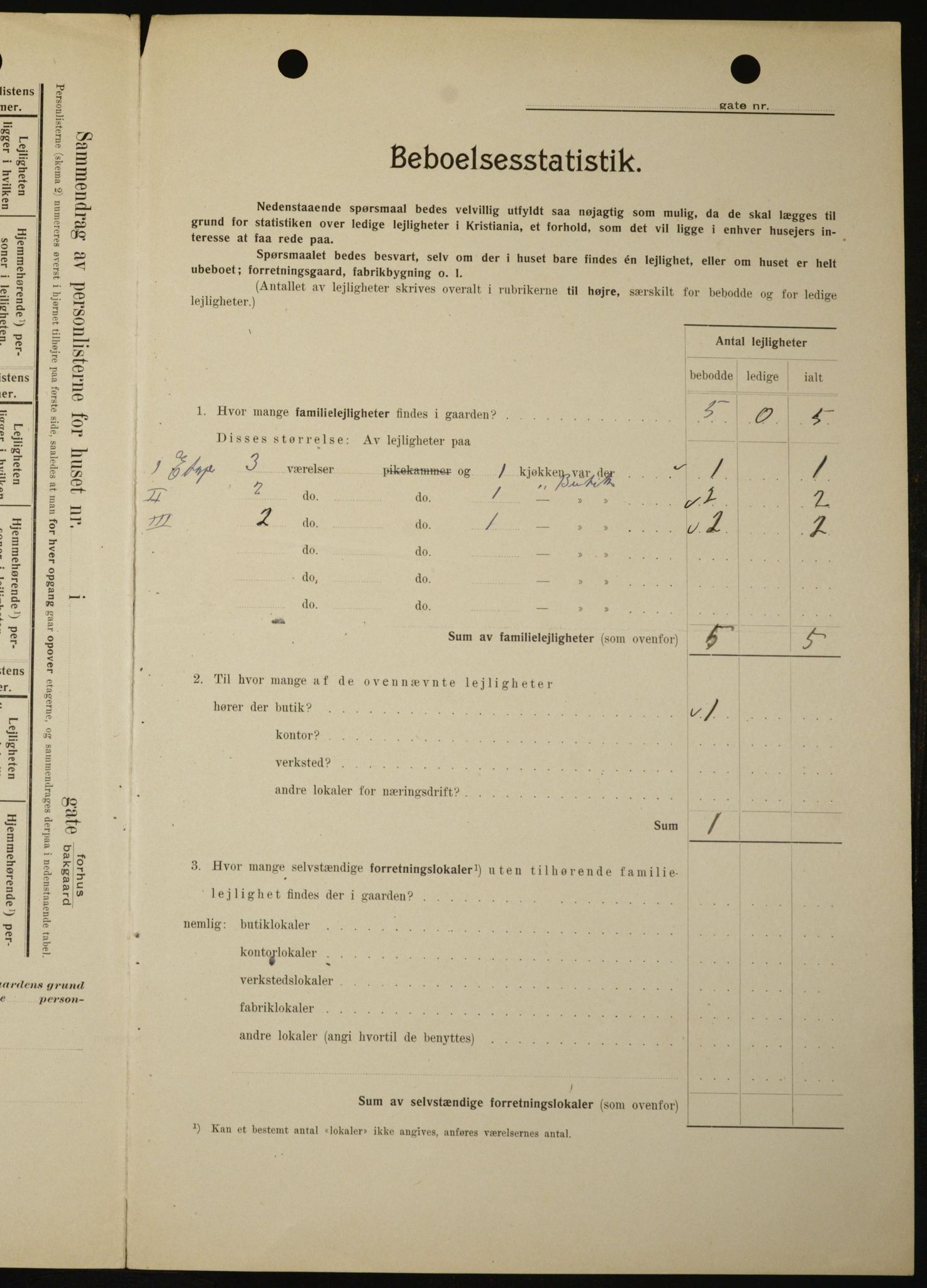 OBA, Municipal Census 1909 for Kristiania, 1909, p. 104648