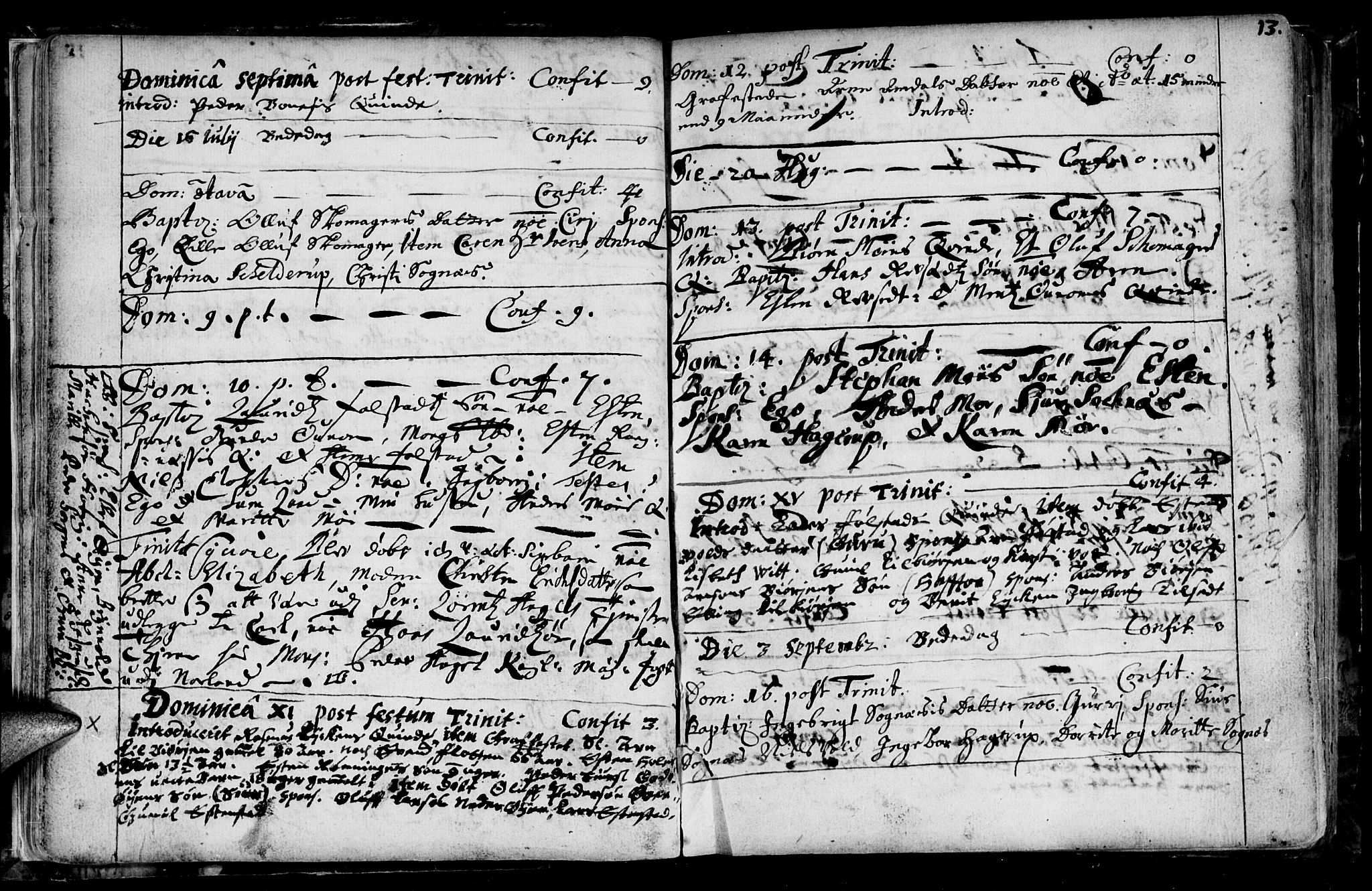 Ministerialprotokoller, klokkerbøker og fødselsregistre - Sør-Trøndelag, SAT/A-1456/687/L0990: Parish register (official) no. 687A01, 1690-1746, p. 13