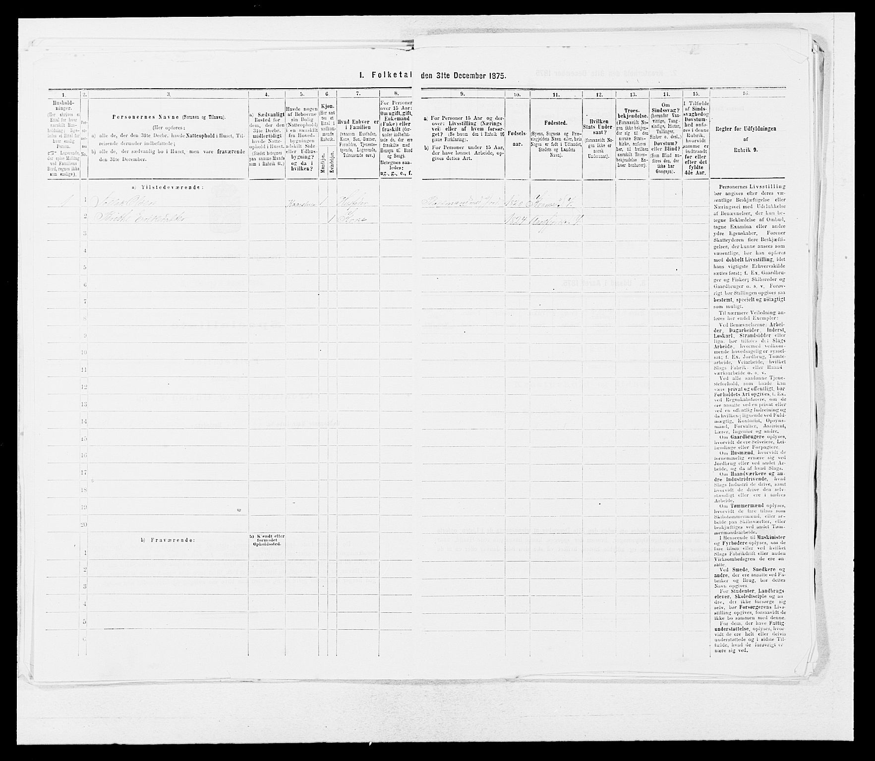 SAB, 1875 census for 1417P Vik, 1875, p. 321