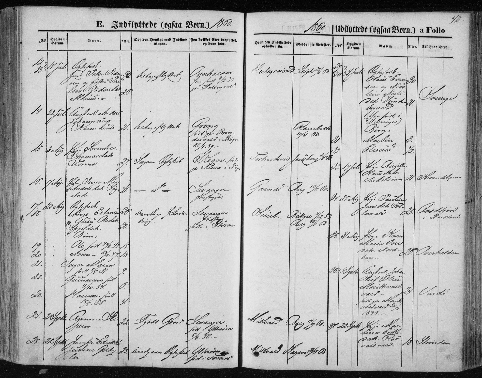 Ministerialprotokoller, klokkerbøker og fødselsregistre - Nord-Trøndelag, SAT/A-1458/723/L0241: Parish register (official) no. 723A10, 1860-1869, p. 411