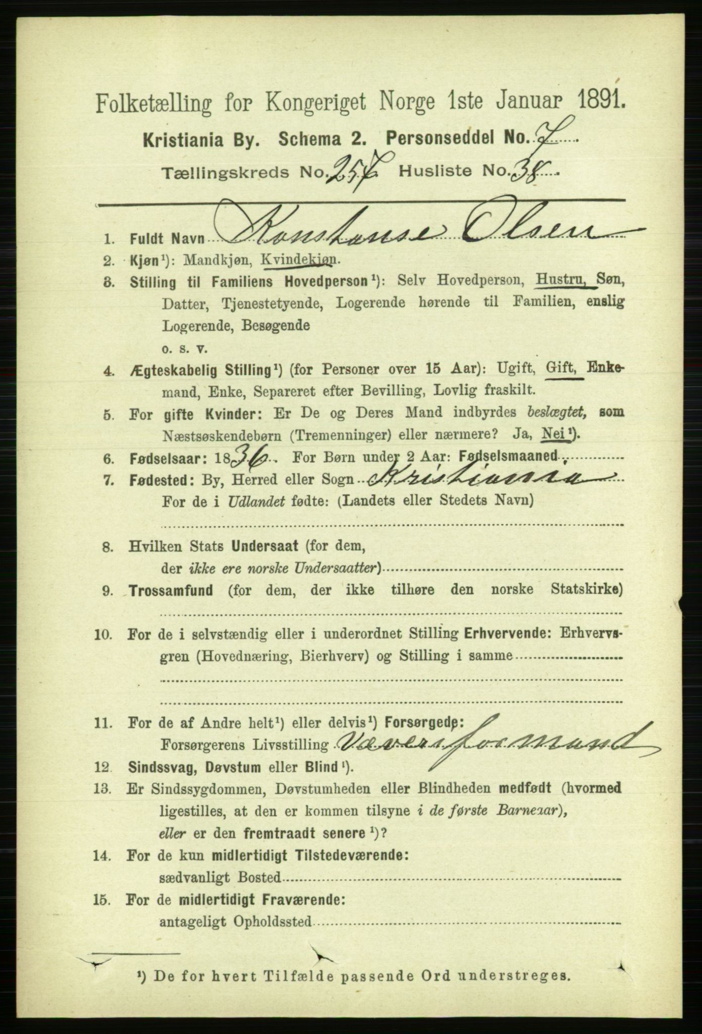 RA, 1891 census for 0301 Kristiania, 1891, p. 157070