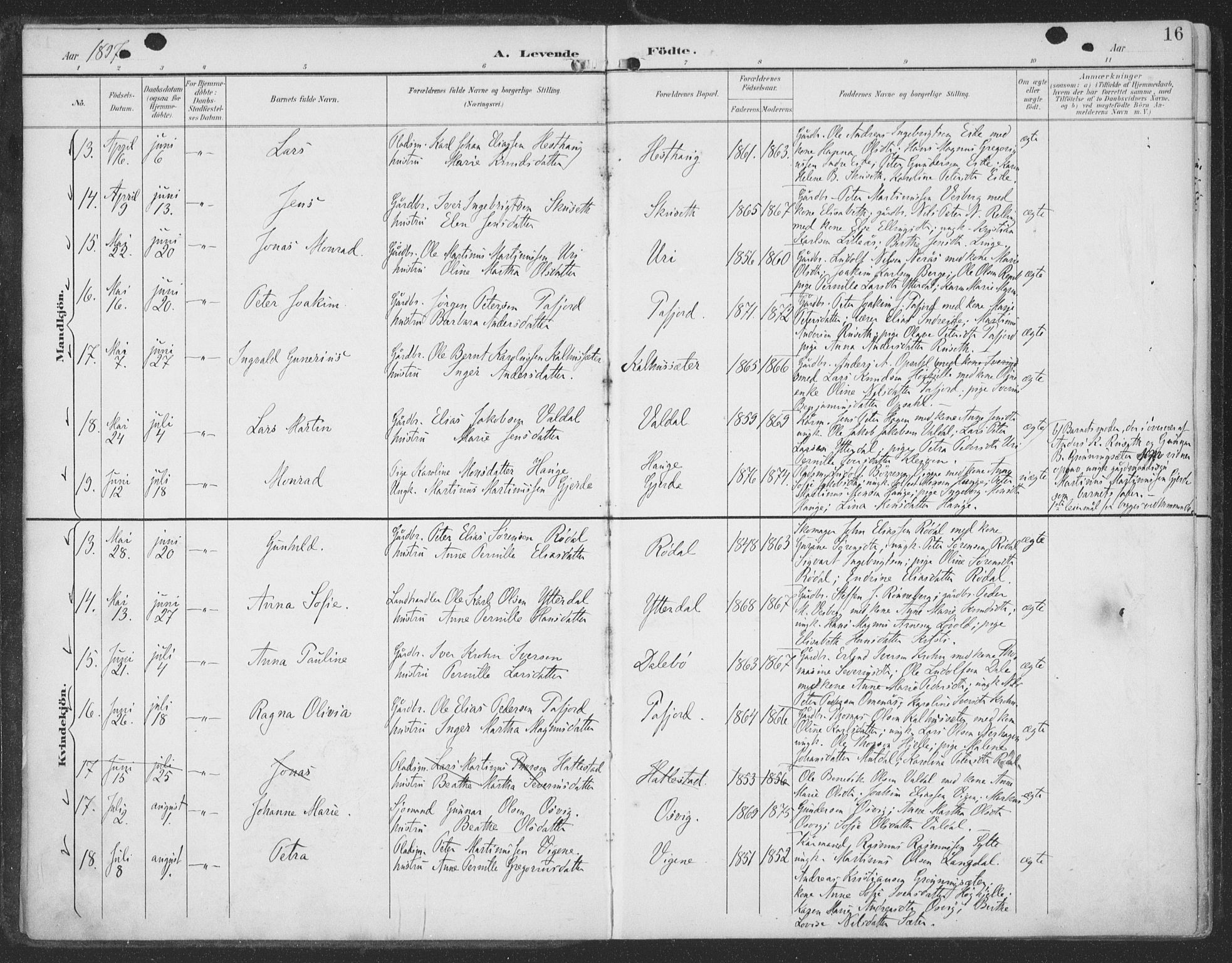 Ministerialprotokoller, klokkerbøker og fødselsregistre - Møre og Romsdal, AV/SAT-A-1454/519/L0256: Parish register (official) no. 519A15, 1895-1912, p. 16