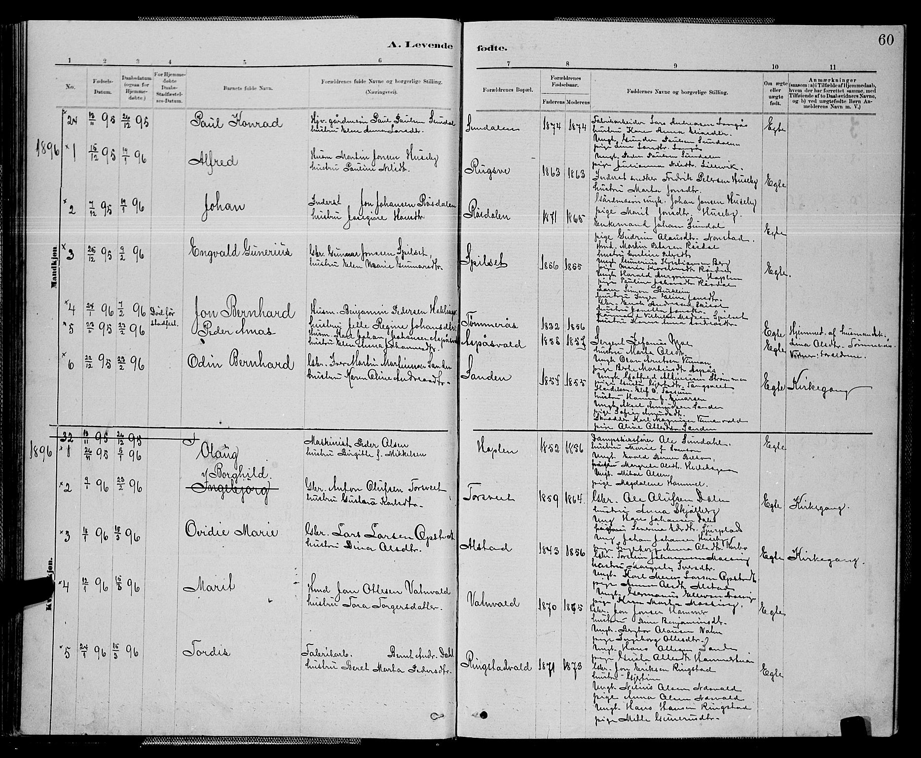 Ministerialprotokoller, klokkerbøker og fødselsregistre - Nord-Trøndelag, SAT/A-1458/714/L0134: Parish register (copy) no. 714C03, 1878-1898, p. 60
