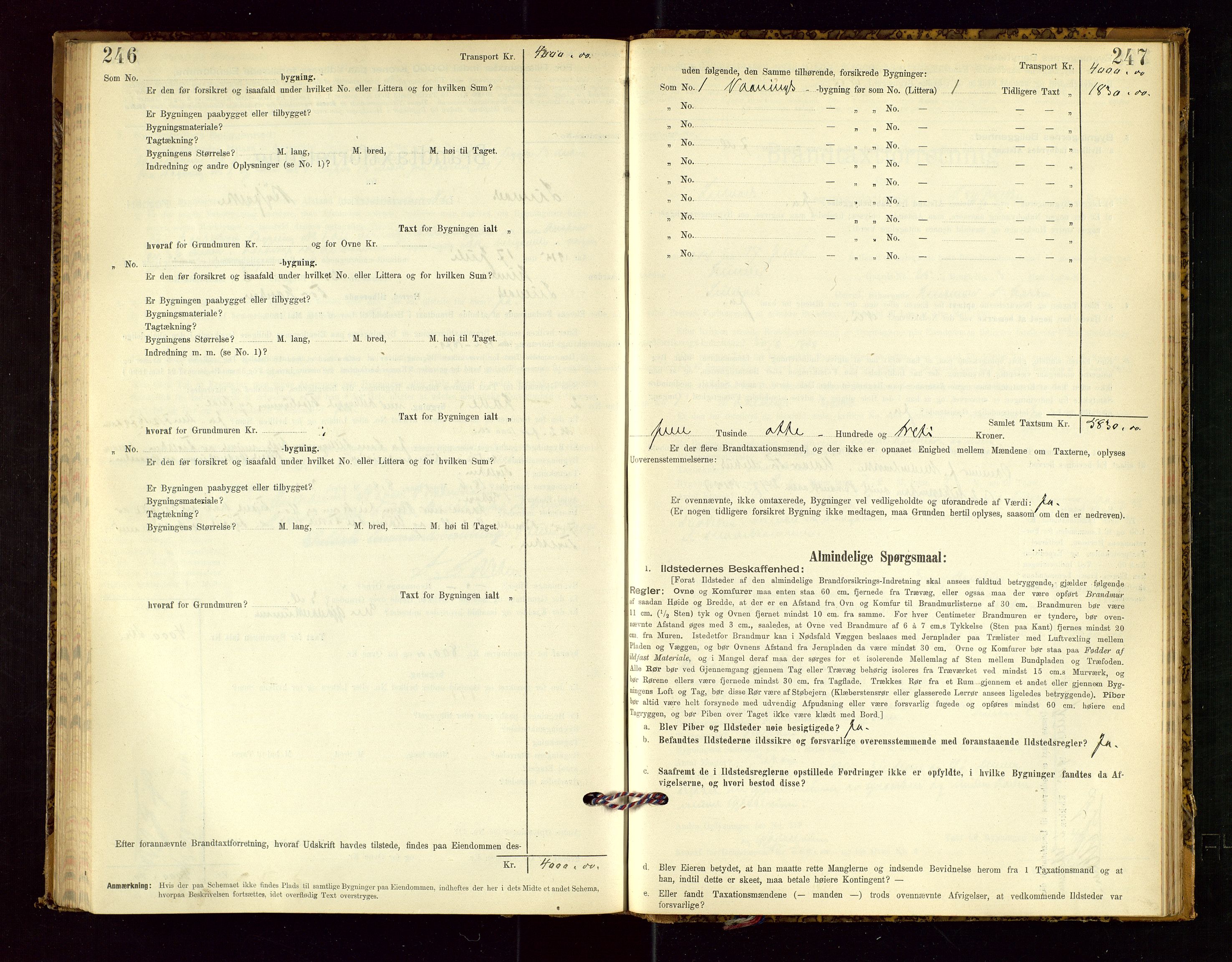 Suldal lensmannskontor, SAST/A-100419/Gob/L0001: "Brandtaxationsprotokol", 1894-1923, p. 246-247